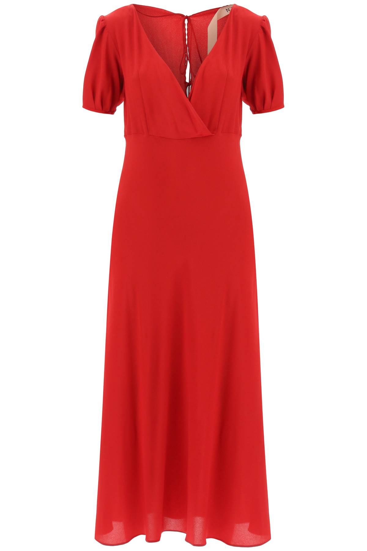 Shop N°21 Crepe Midi Dress In Rosso (red)