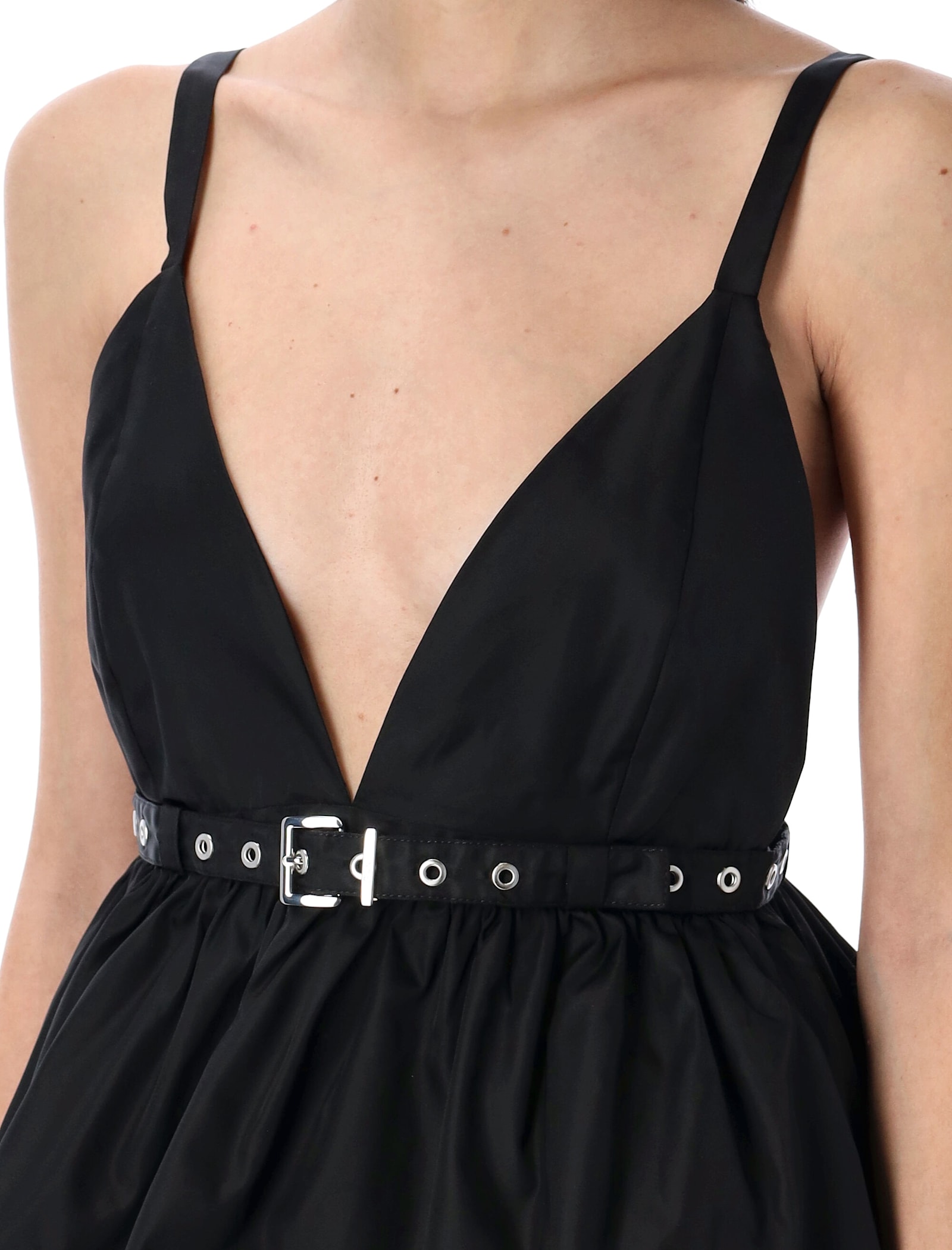 Ganni Black Duchesse Top With Strap In Black