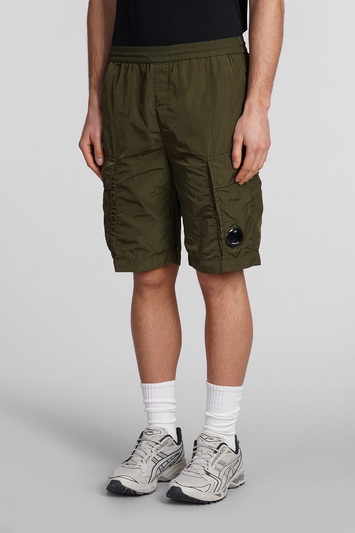 Shop C.p. Company Chrome R Shorts In Green Polyamide