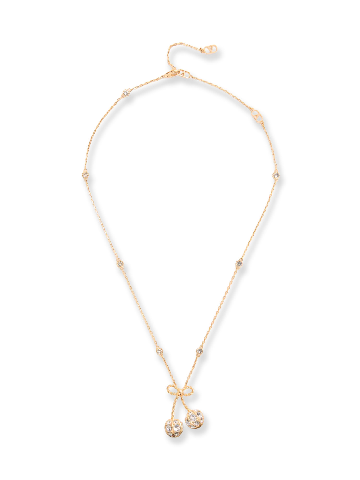 Valentino Cherrifyc Metal Necklace With Swarovski Crystals In Brown