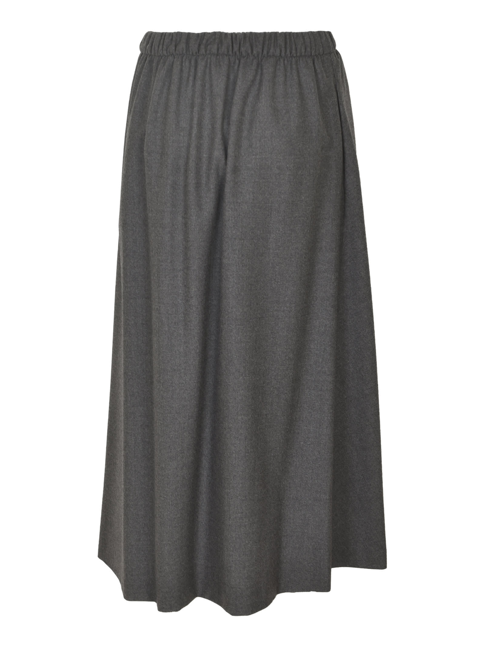 Shop Kiltie Elastic Waist Plain Skirt In Gray