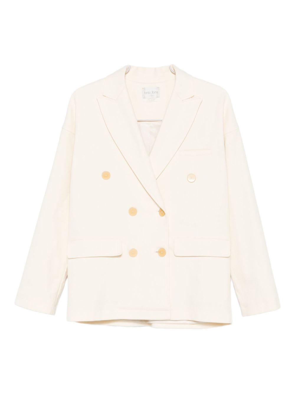 Forte Forte Double-breasted Tailored Jacket Featuring Flap Pockets In White