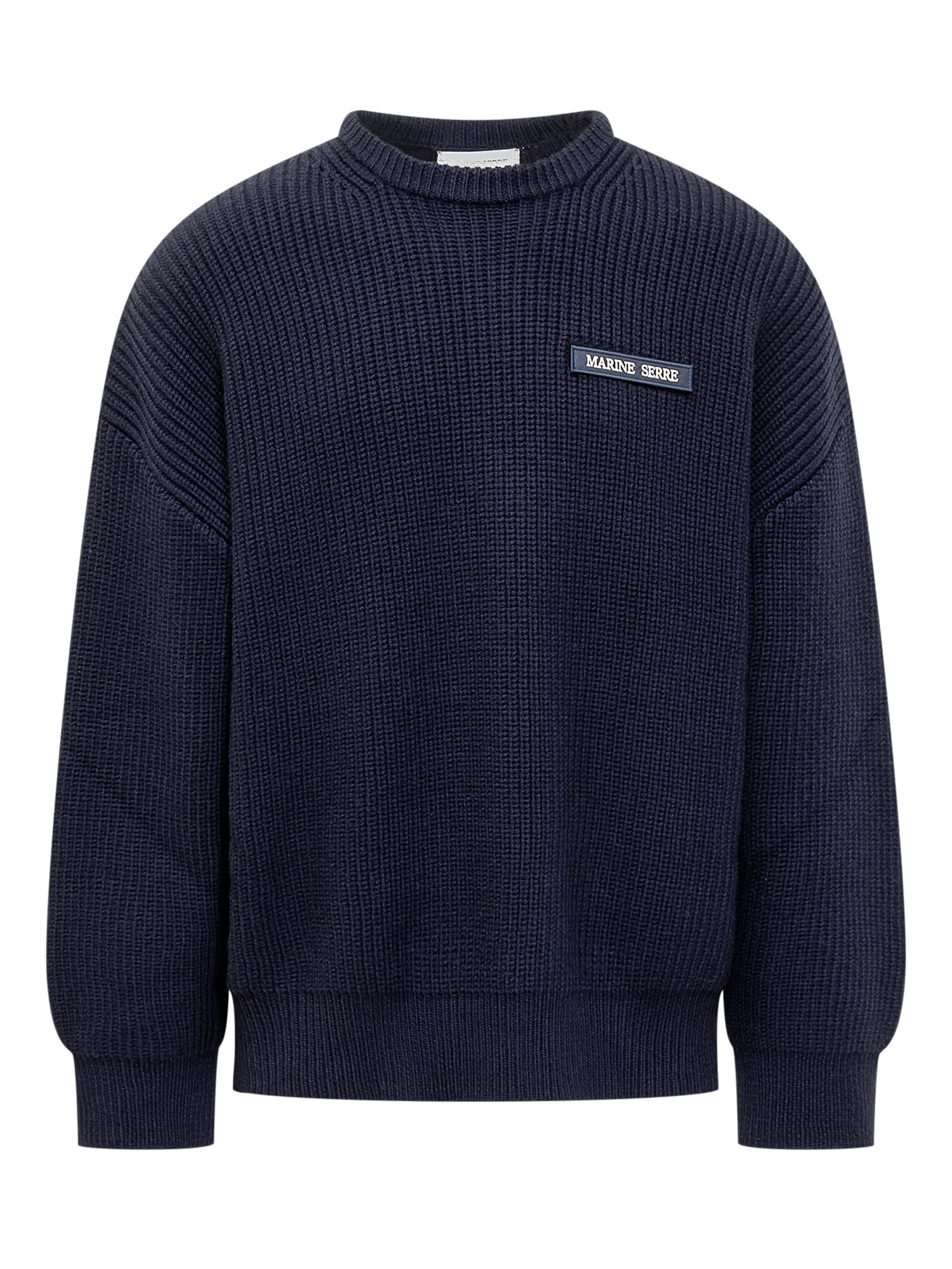 Shop Marine Serre Sweater With Logo In Navy