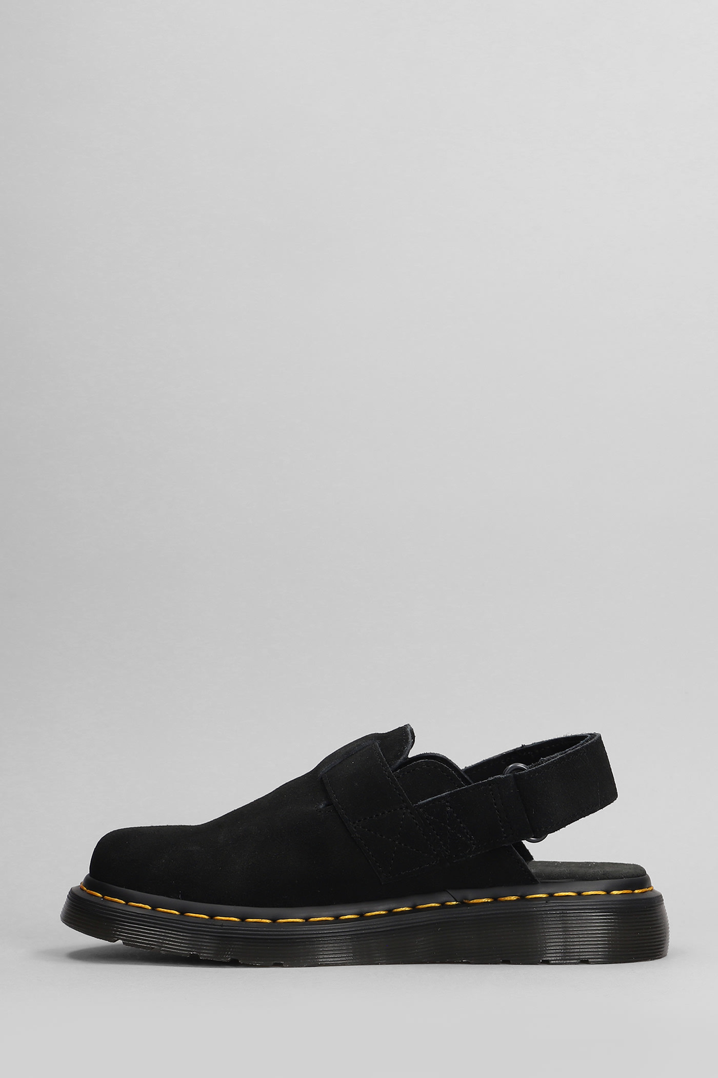 DR. MARTENS' JORGE II SLIPPER-MULE IN BLACK SUEDE 