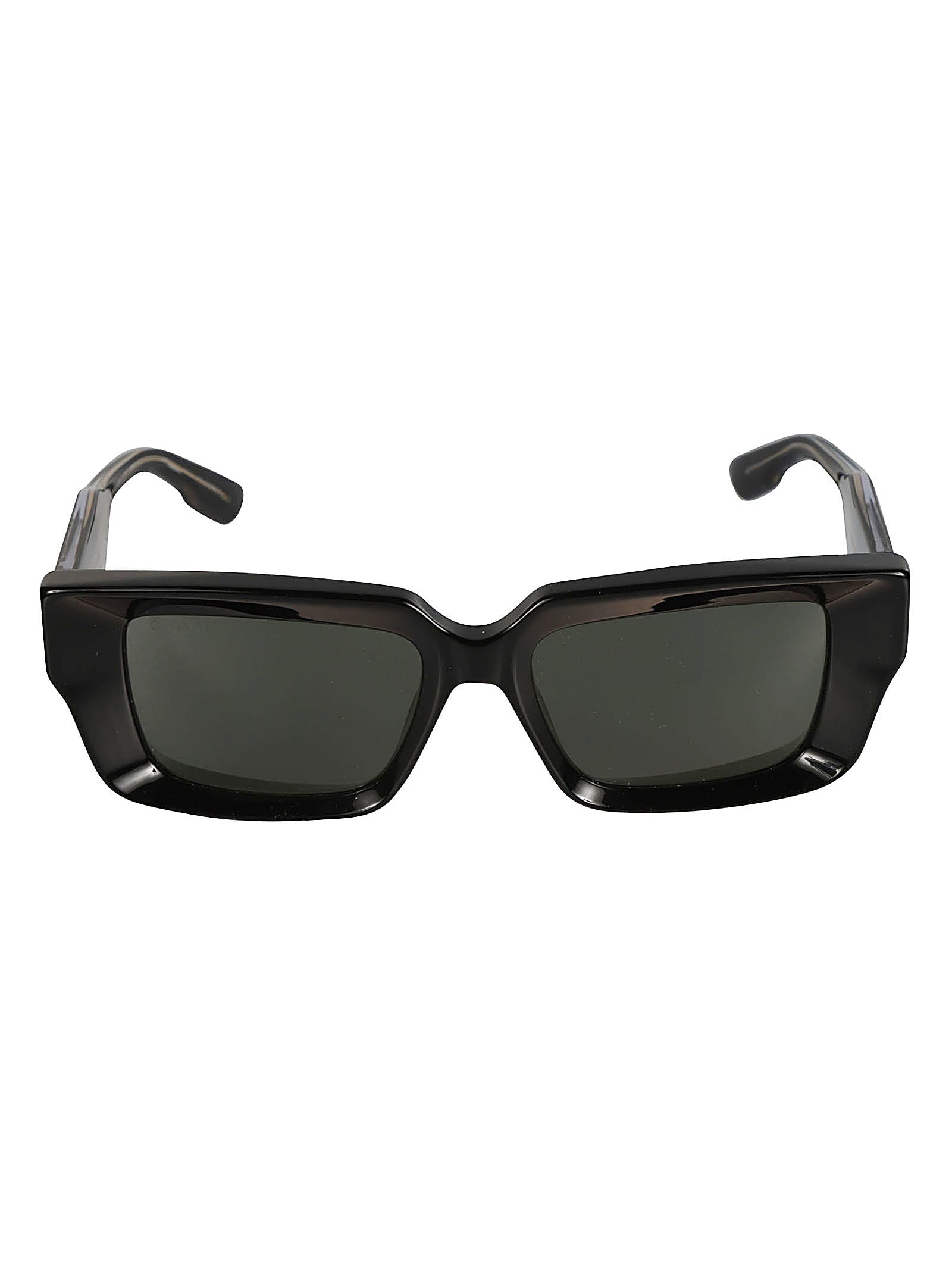 Shop Gucci Square Thick Sunglasses In Black/grey