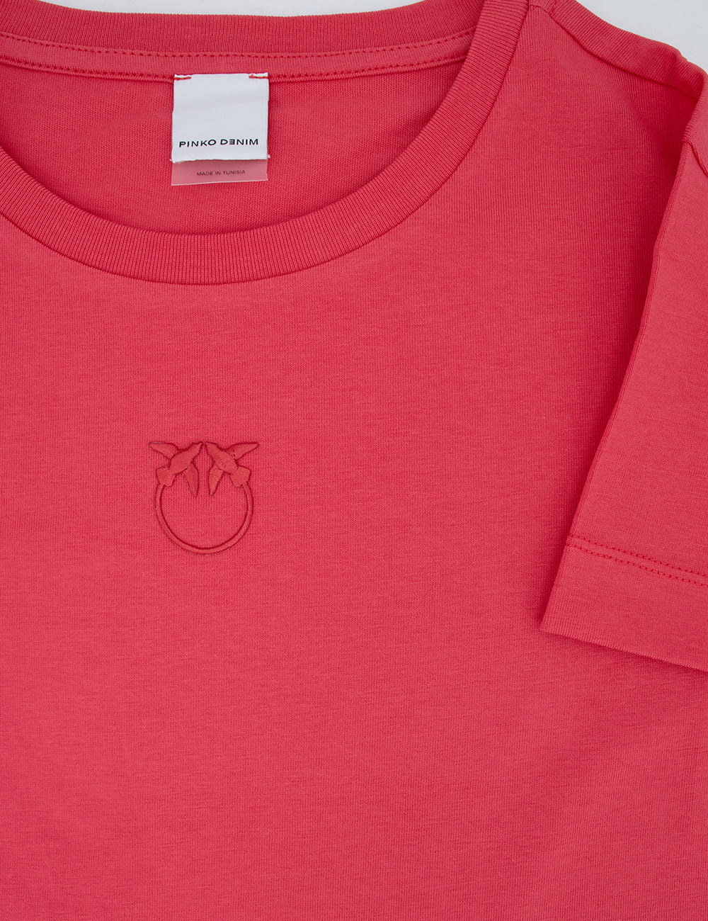 Pinko Love Birds-embroidered T-shirt In Rosso