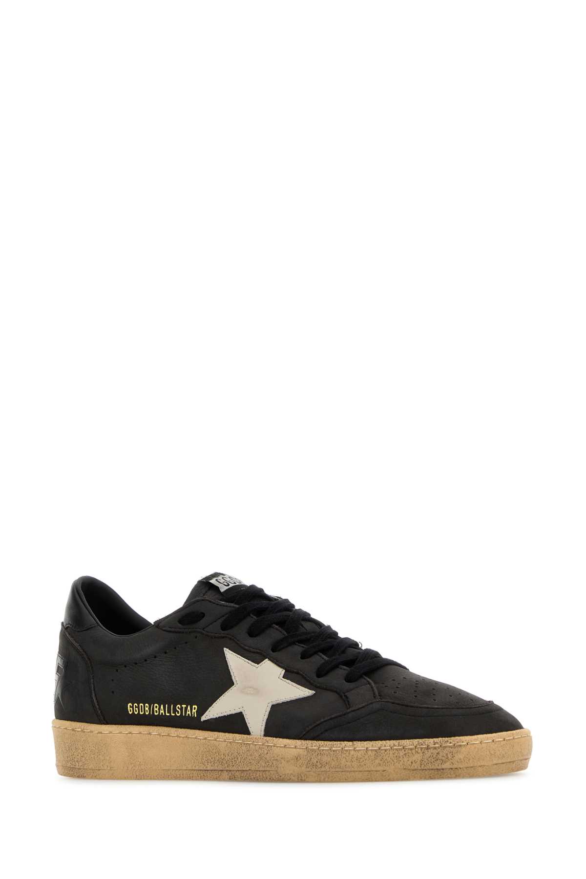 Shop Golden Goose Black Leather Ball Star Sneakers In Grey