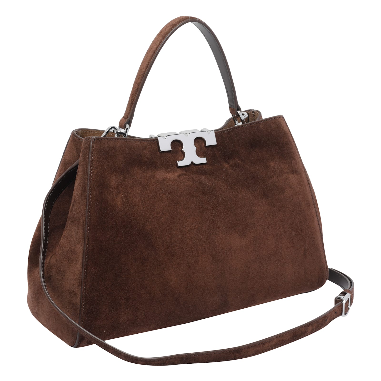 Tory Burch Eleanor Suede Satchel Bag In Brown