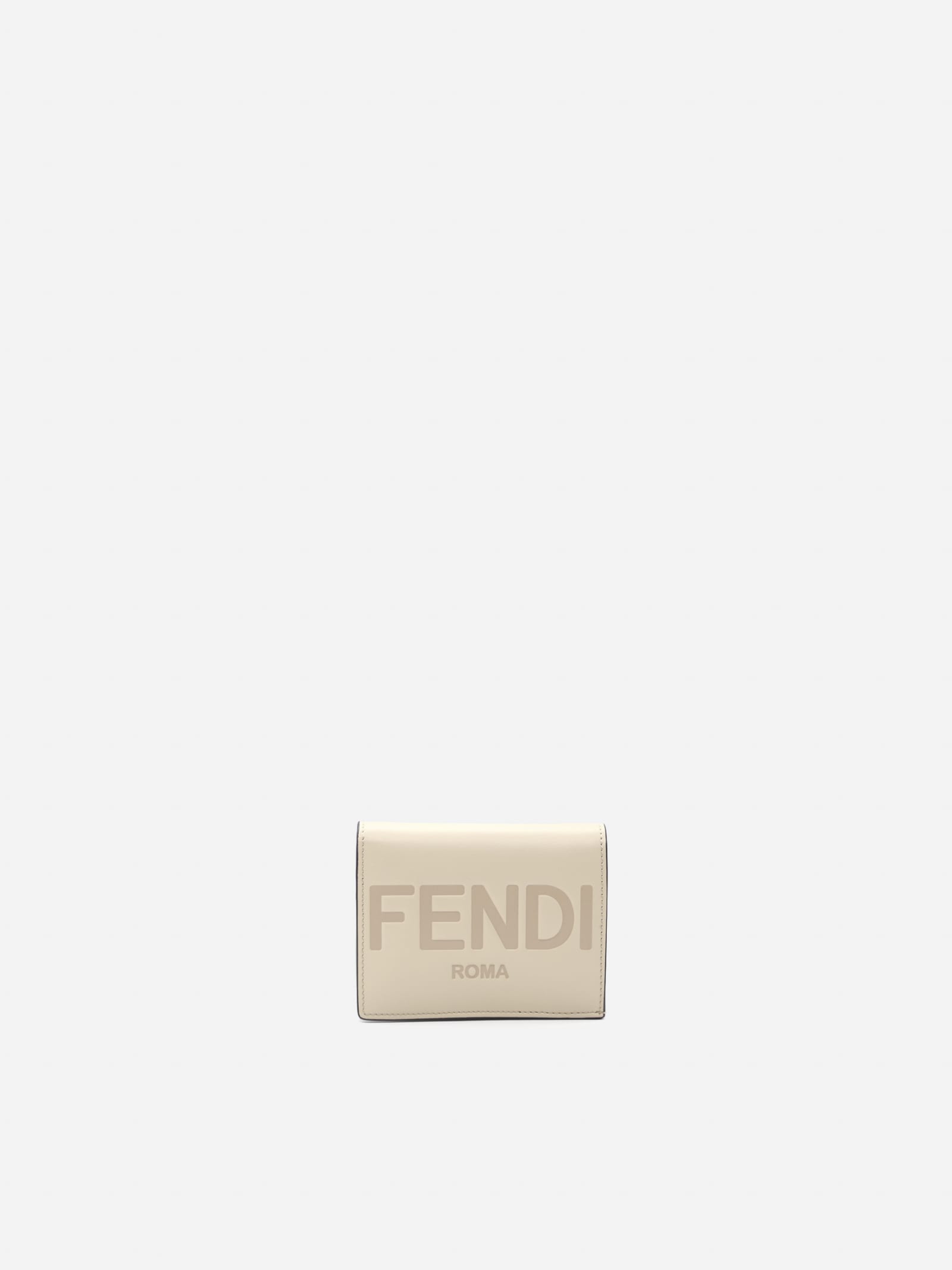 Fendi Bi-fold Leather Wallet With Engraved Logo