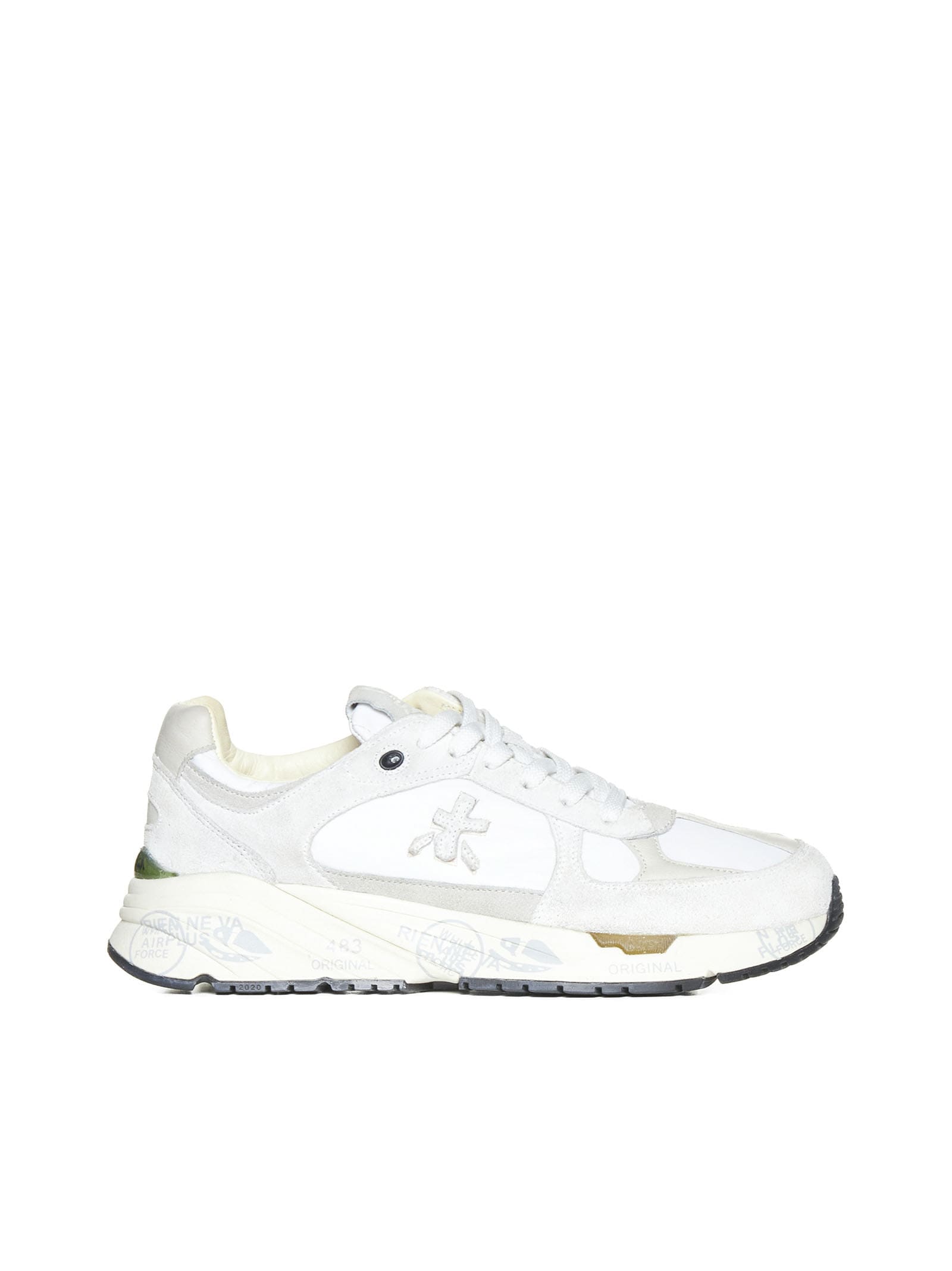PREMIATA MASE SNEAKERS IN WHITE SUEDE AND FABRIC