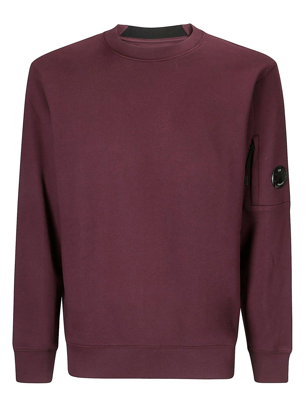 Shop C.p. Company Diagonal Raised Fleece Crewneck Lens Sweatshirt