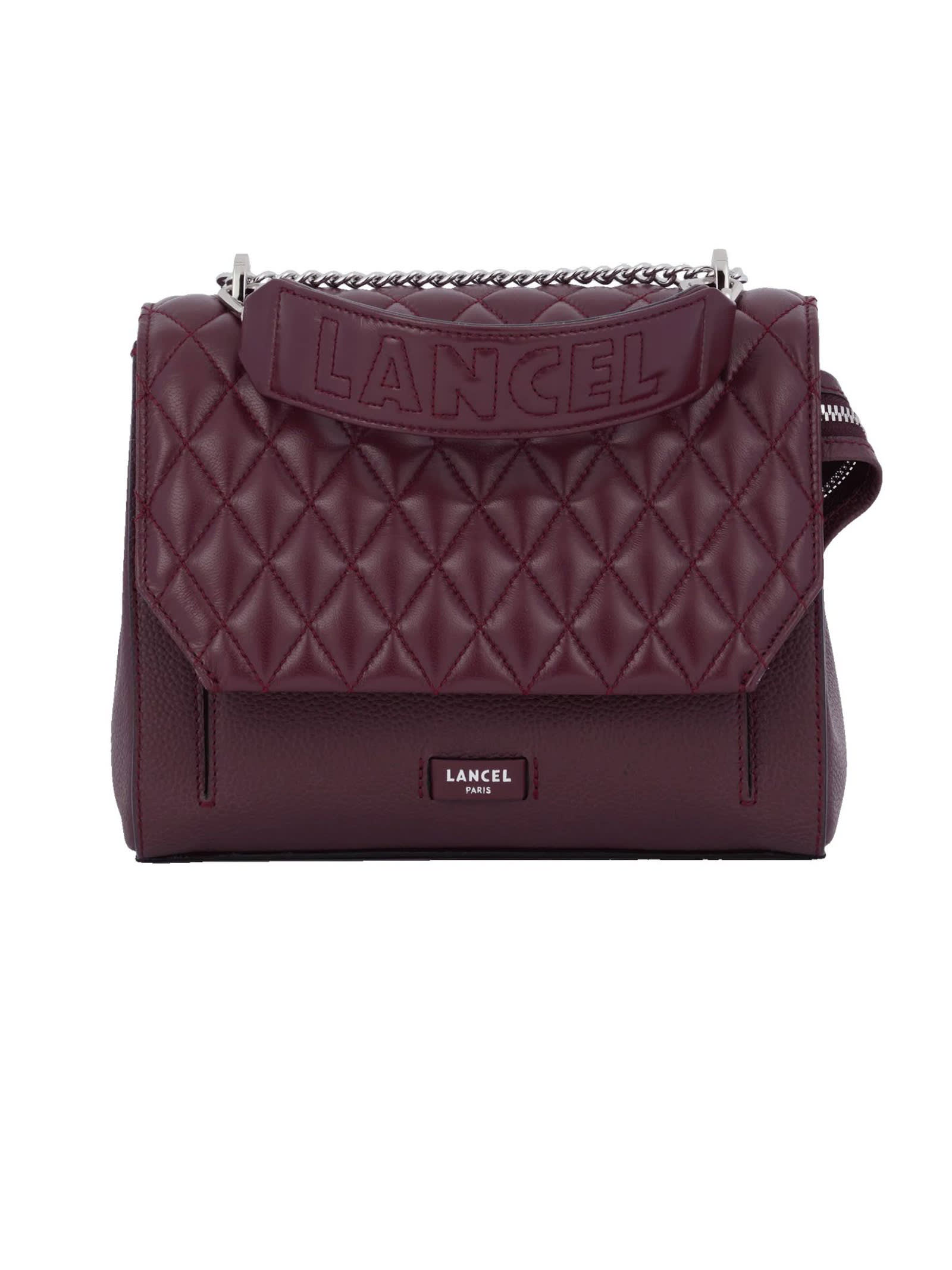Lancel Beige Calf Leather Shoulder Bag