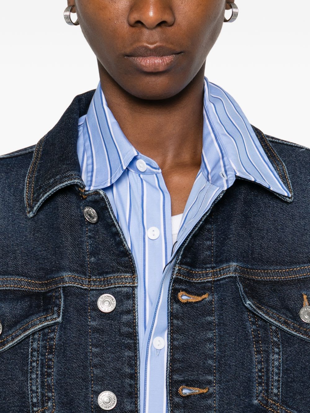 7 For All Mankind Adi Denim Trucker Jacket In Multi