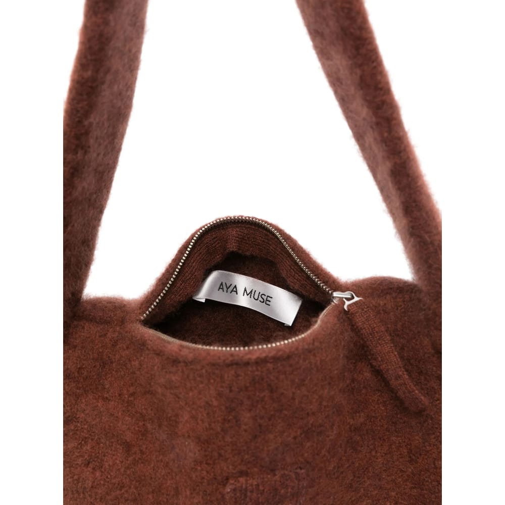 Aya Muse Textured Shoulder Bag In Brown