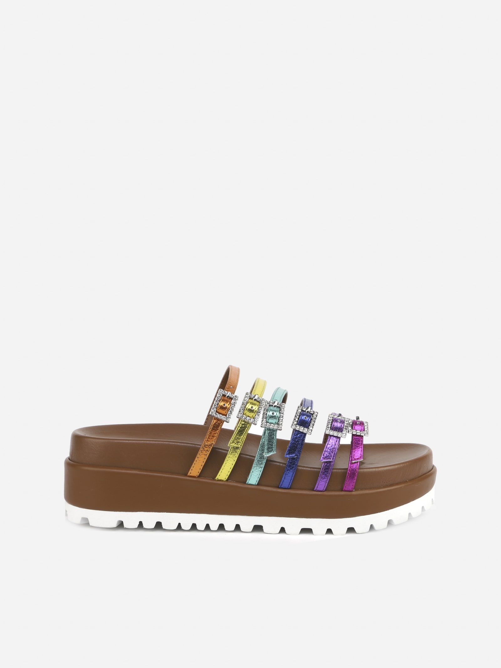 multicolor leather sandals