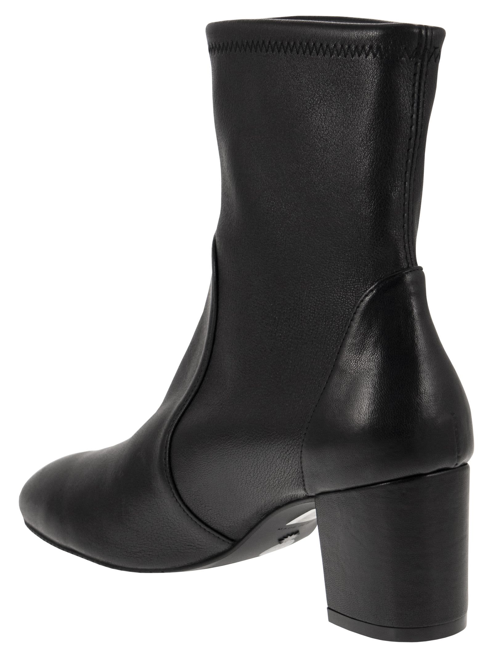 Shop Stuart Weitzman Yuliana 60 - Leather Ankle Boot In Black