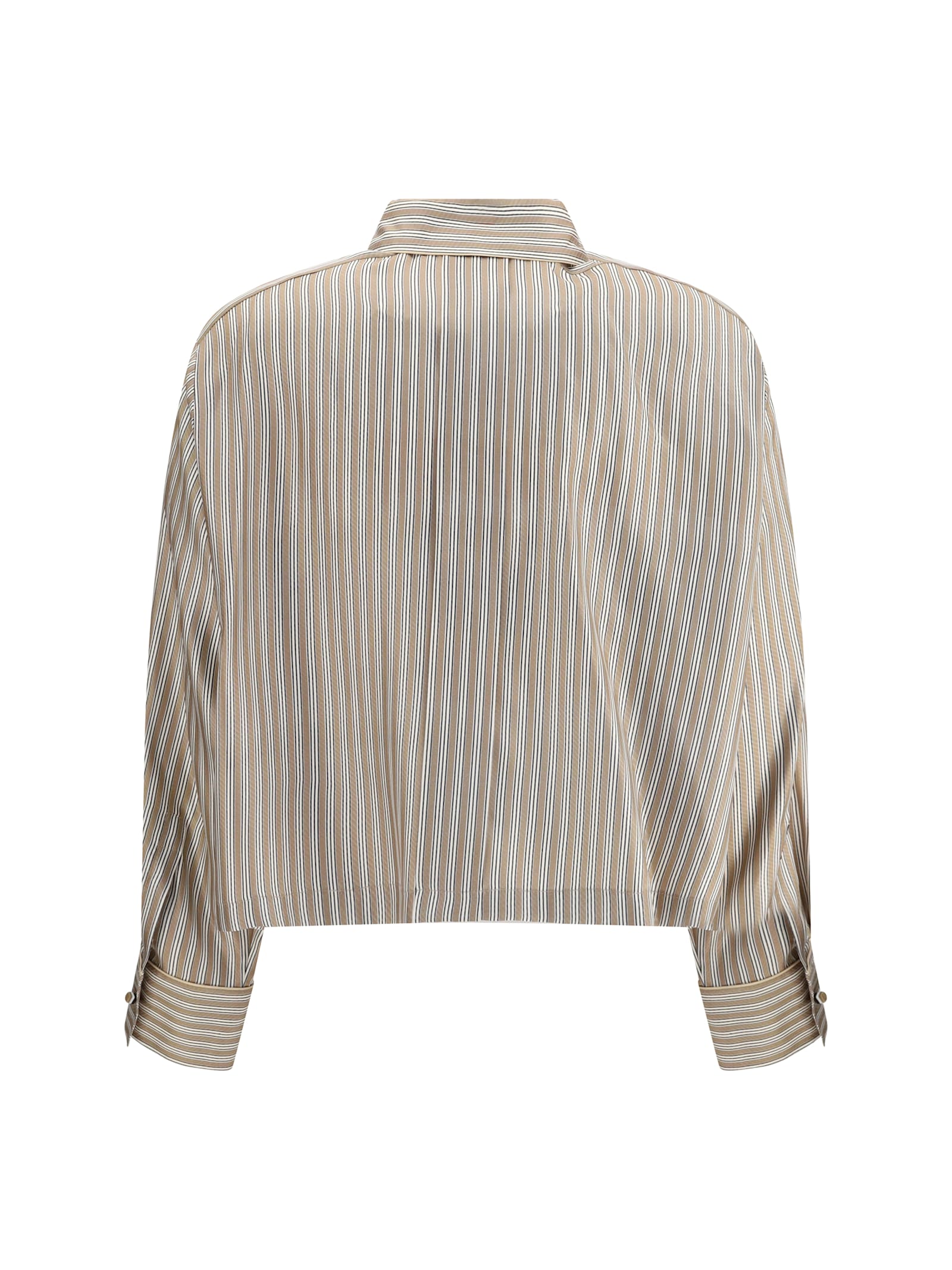 Max Mara Brama Silk Shirt In Neutral