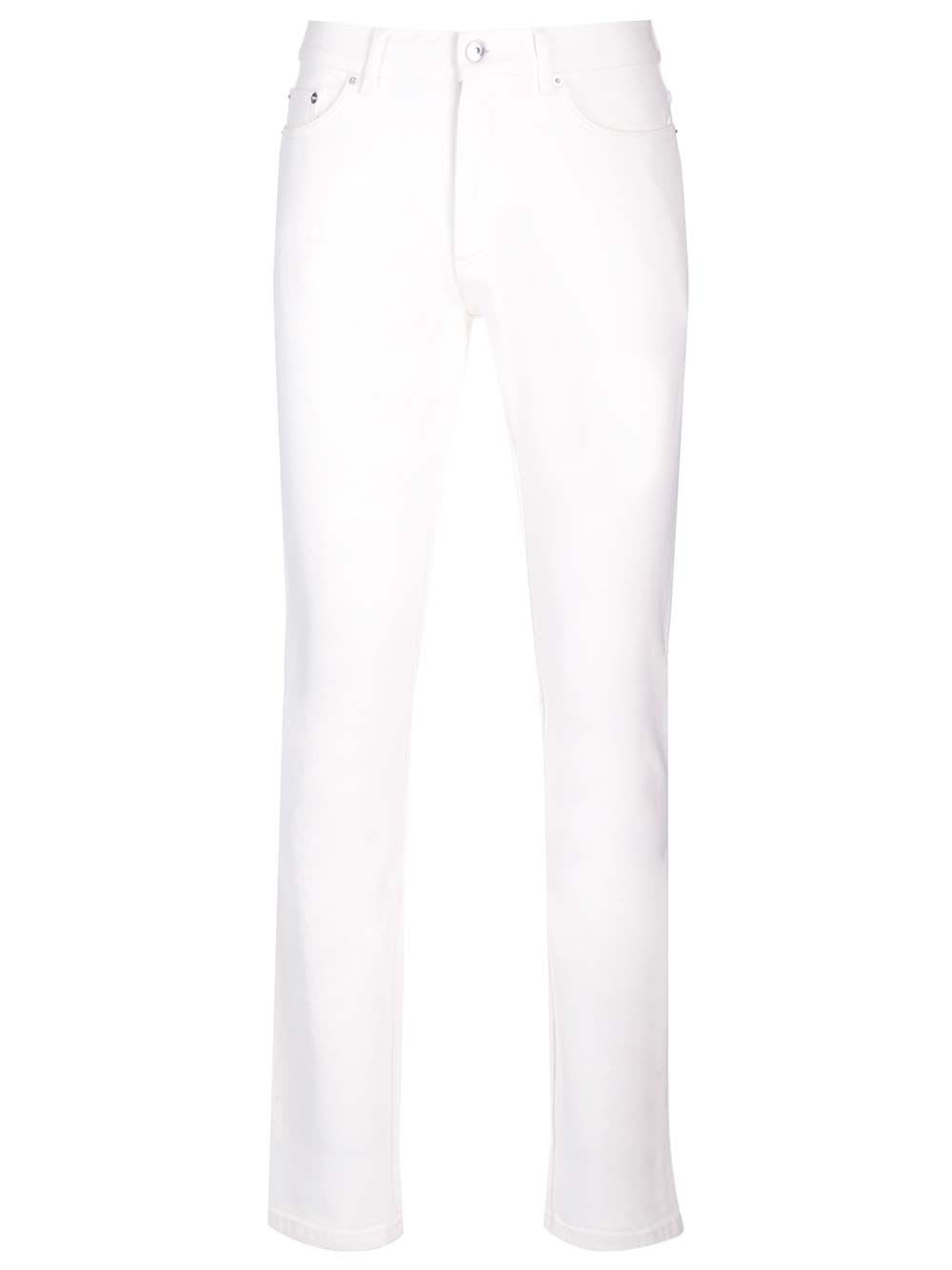 Shop Zegna 5 Pocket Jeans In White