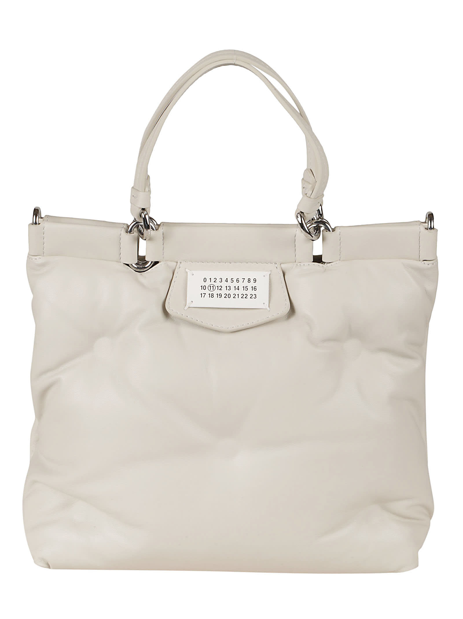 Shop Maison Margiela Glam Slam Shoulder Bag In Bianco Gesso