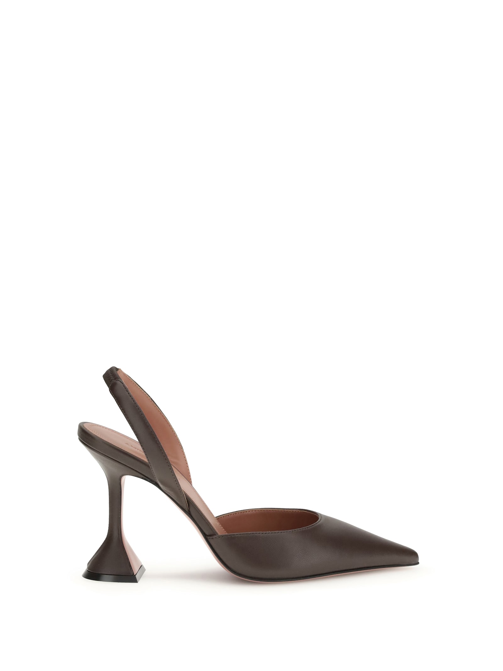 Amina Muaddi Holli 95mm Pointed Slingback Pumps In Brown