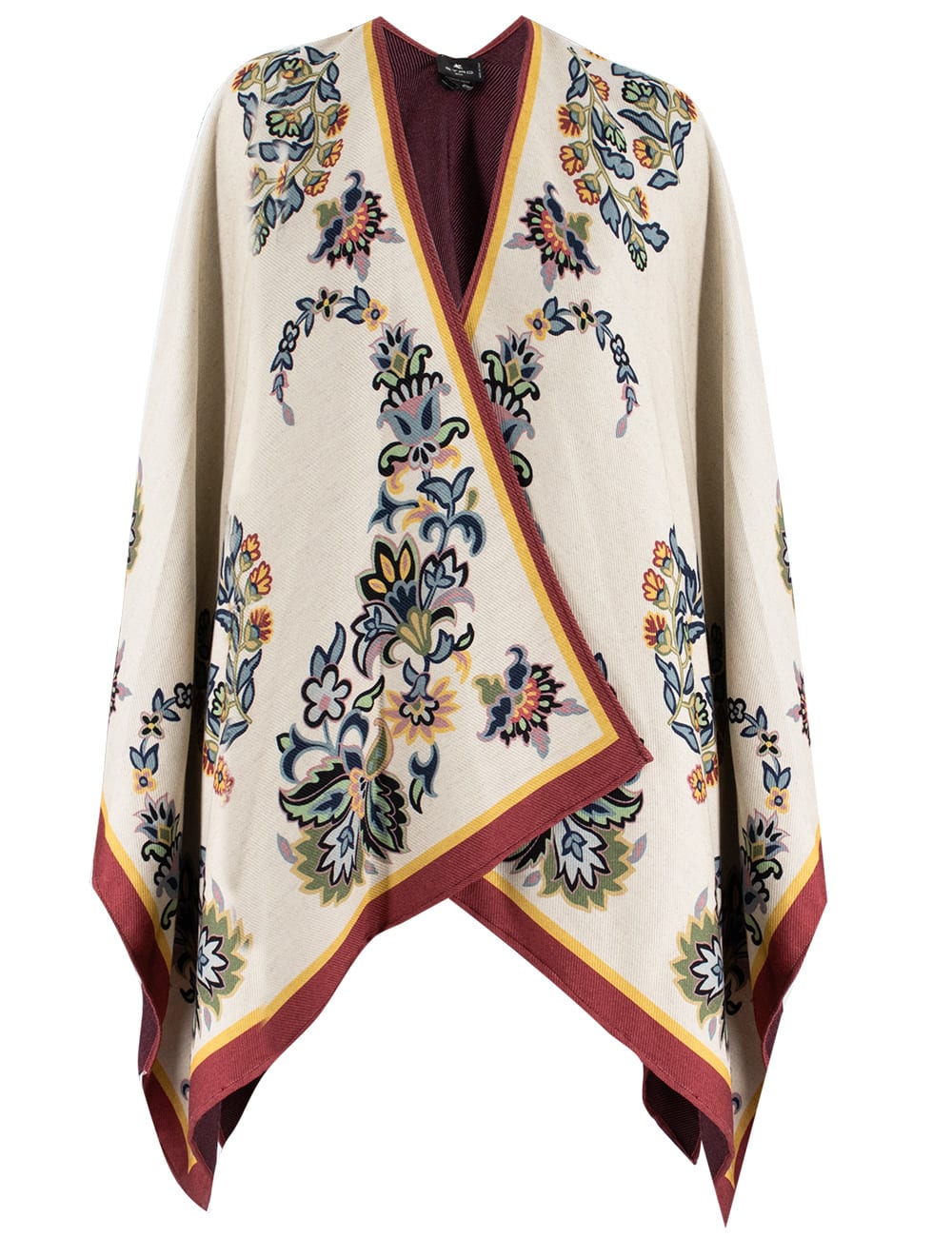 Shop Etro Cape In Print On Beige Base