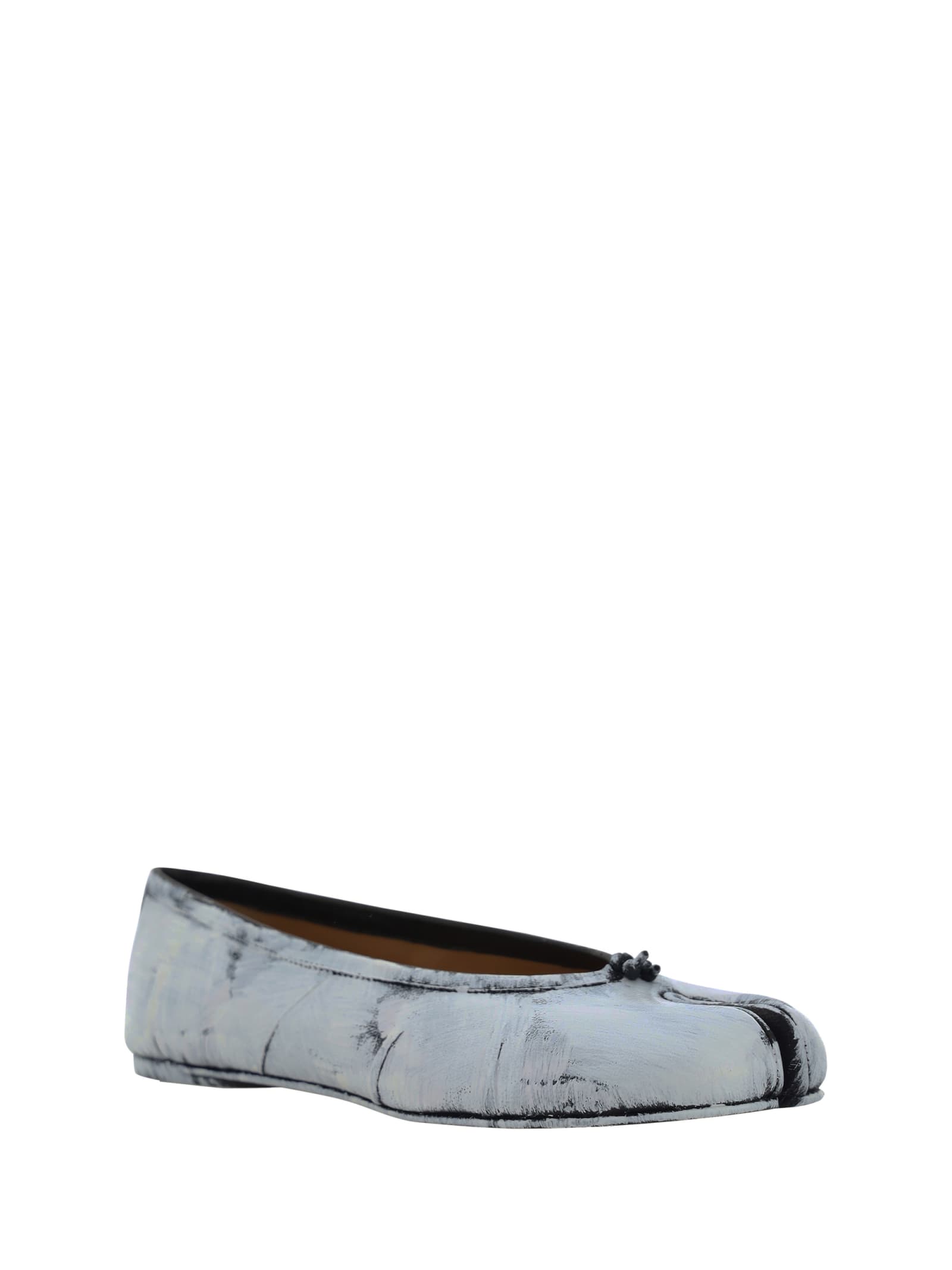 Shop Maison Margiela Tabi Ballerinas In Black/white