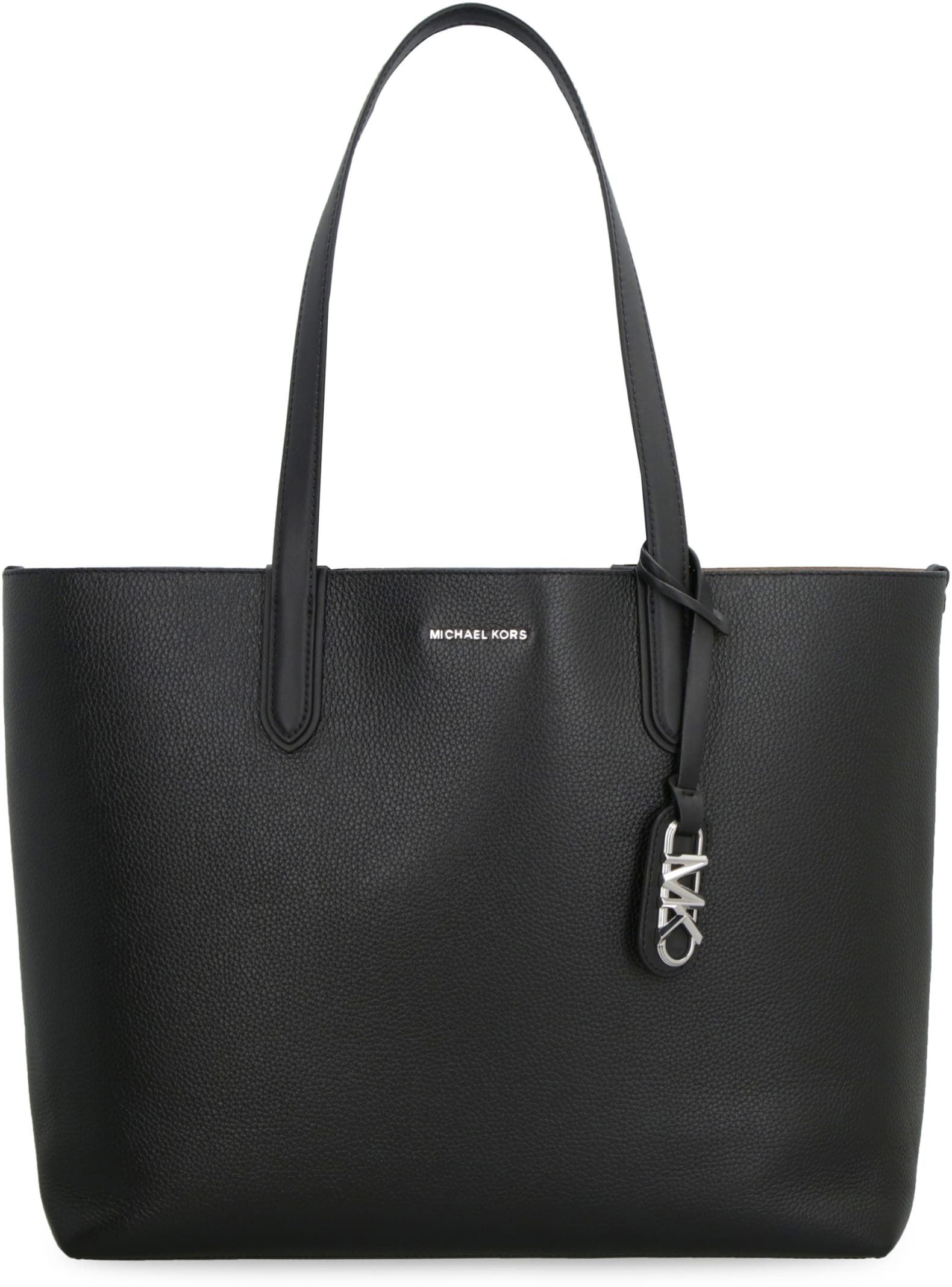 Shop Michael Michael Kors Eliza Leather Tote In Black