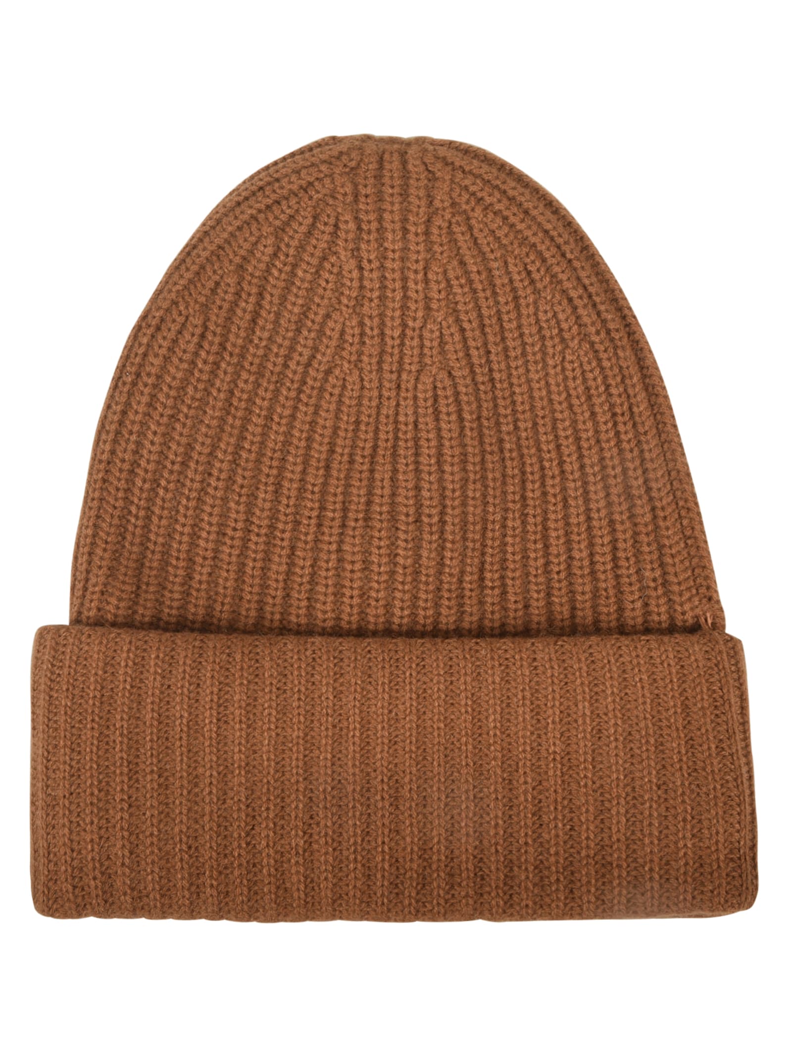 Shop No Name Logo Patched Knit Beanie In Nutty