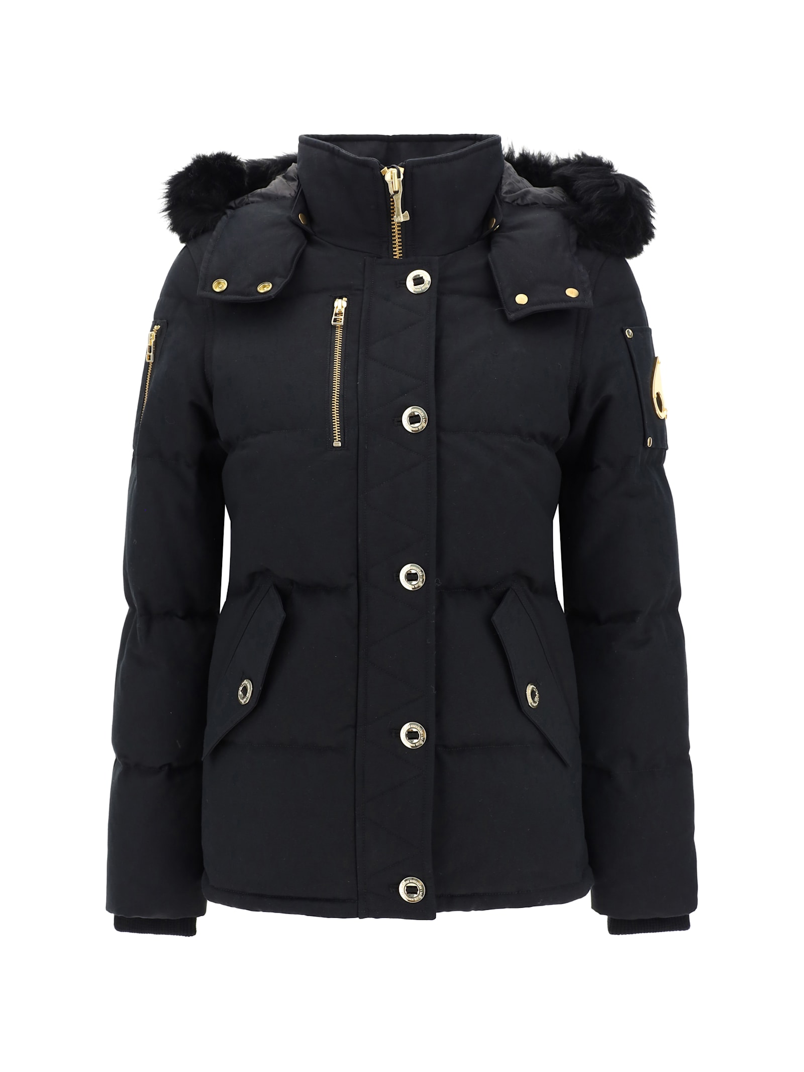 Shop Moose Knuckles Down Jacket In Blk W/blk Sh