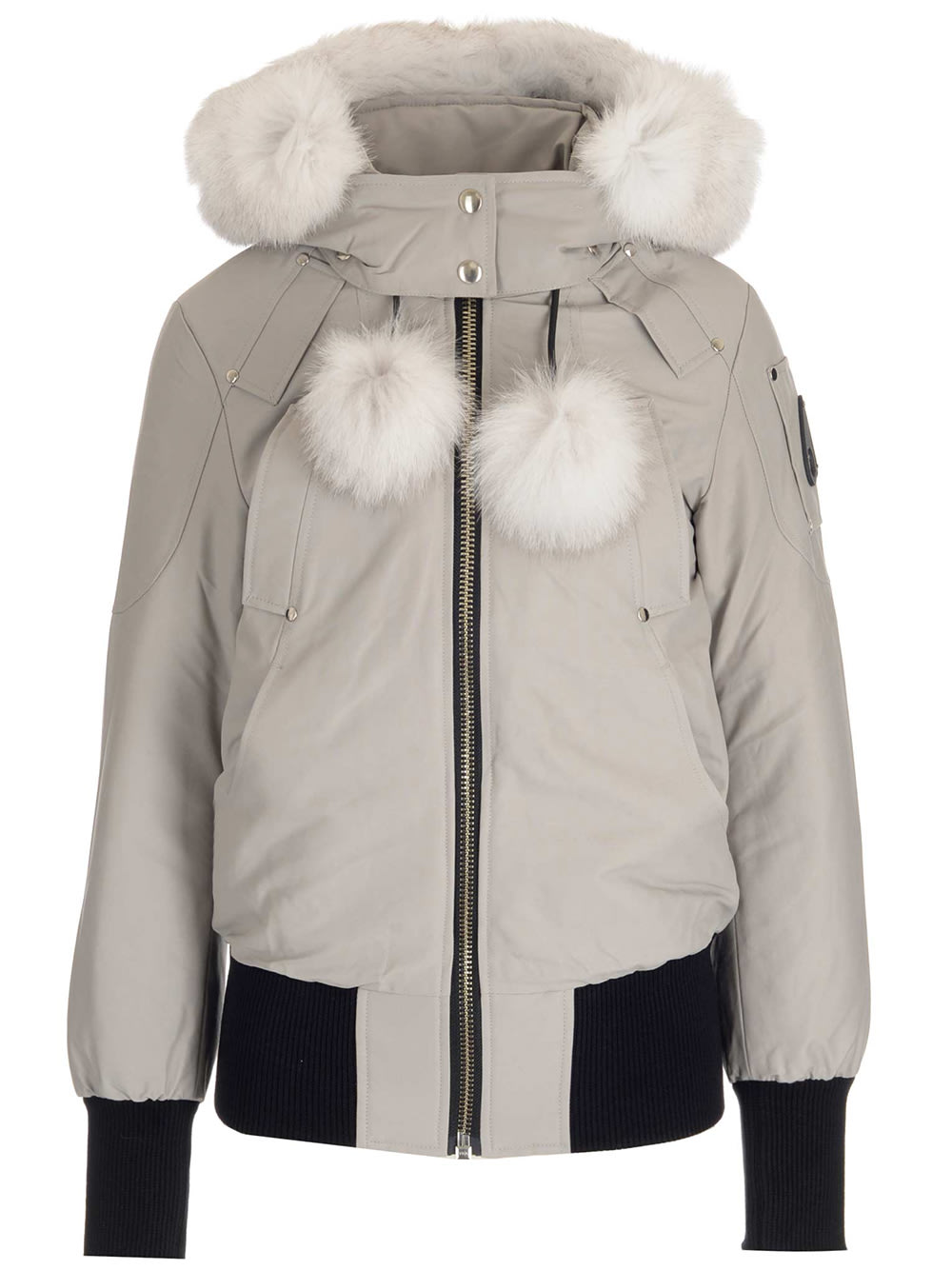 Debbie Bomber Jacket Wintercoat In Gris_orage_mouton_naturel