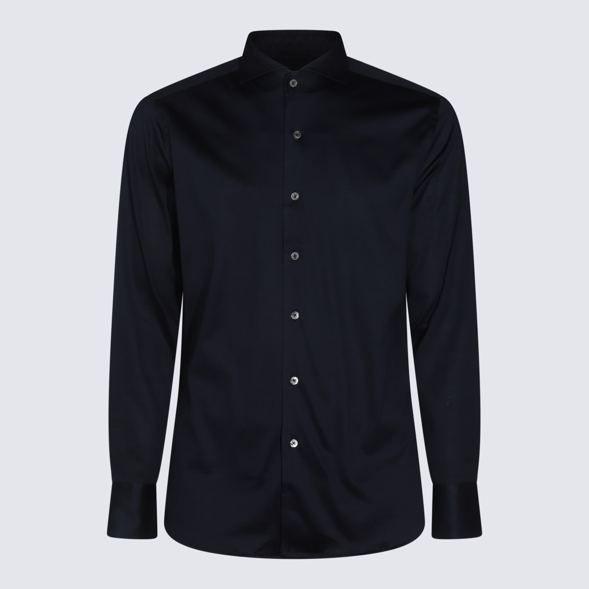 Shop Canali Black Cotton Shirt