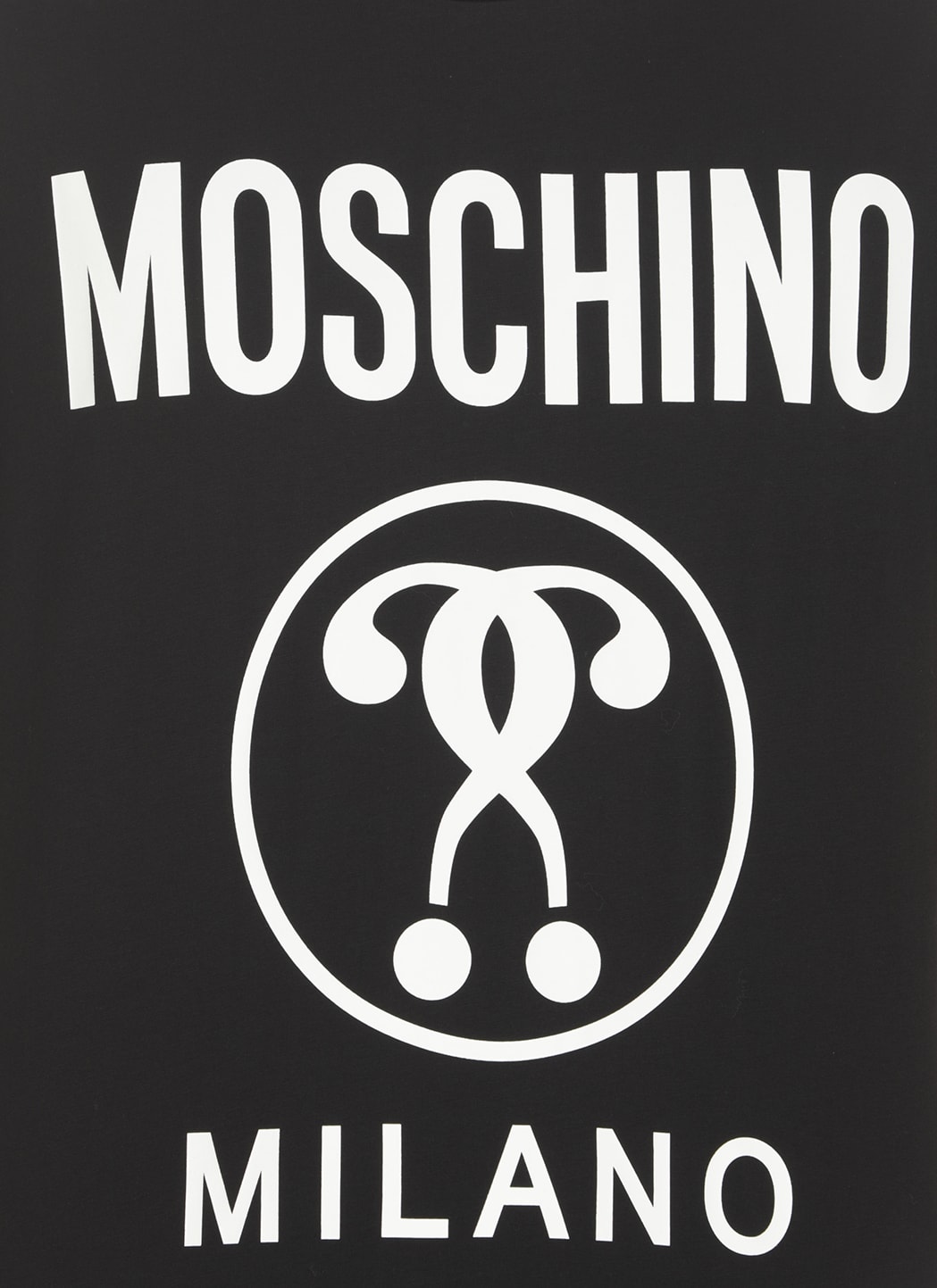 Moschino Black Double Question Mark Logo T-shirt In Black