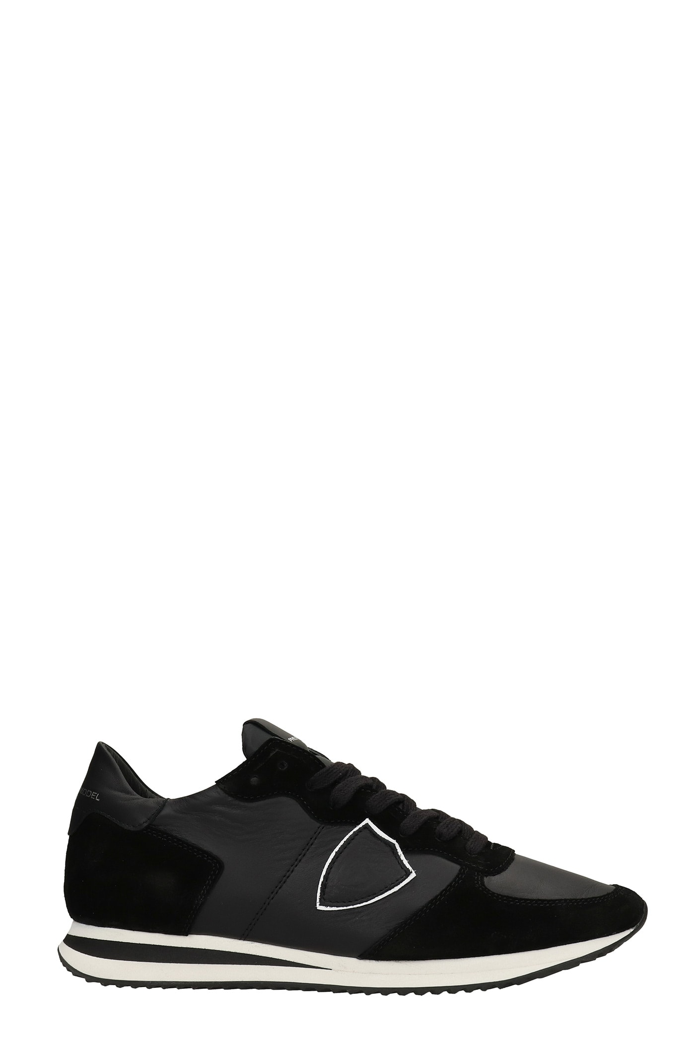 Philippe Model Trpx Sneakers In Black Suede And Leather