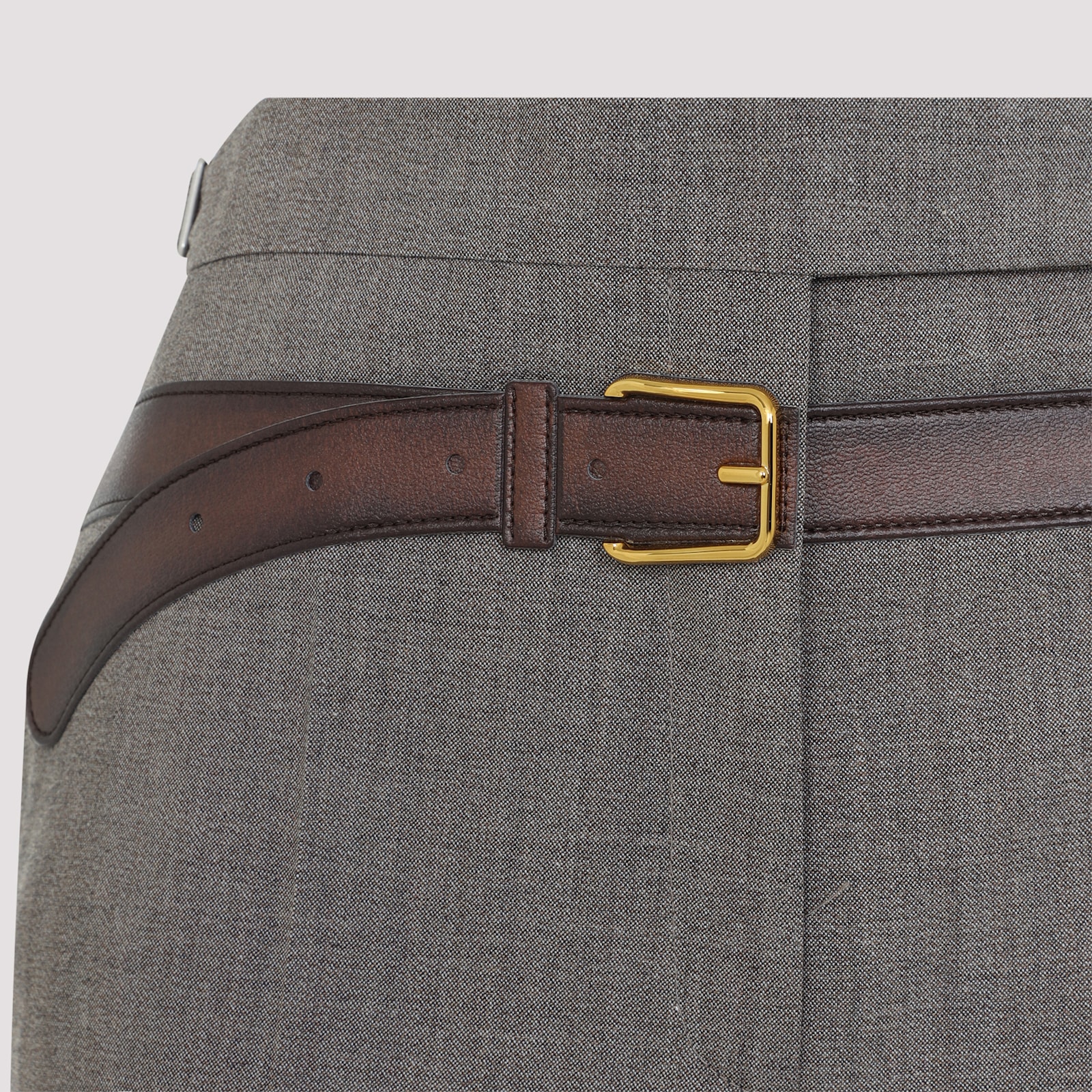 Prada Technical Wool Pants With Printed Belt