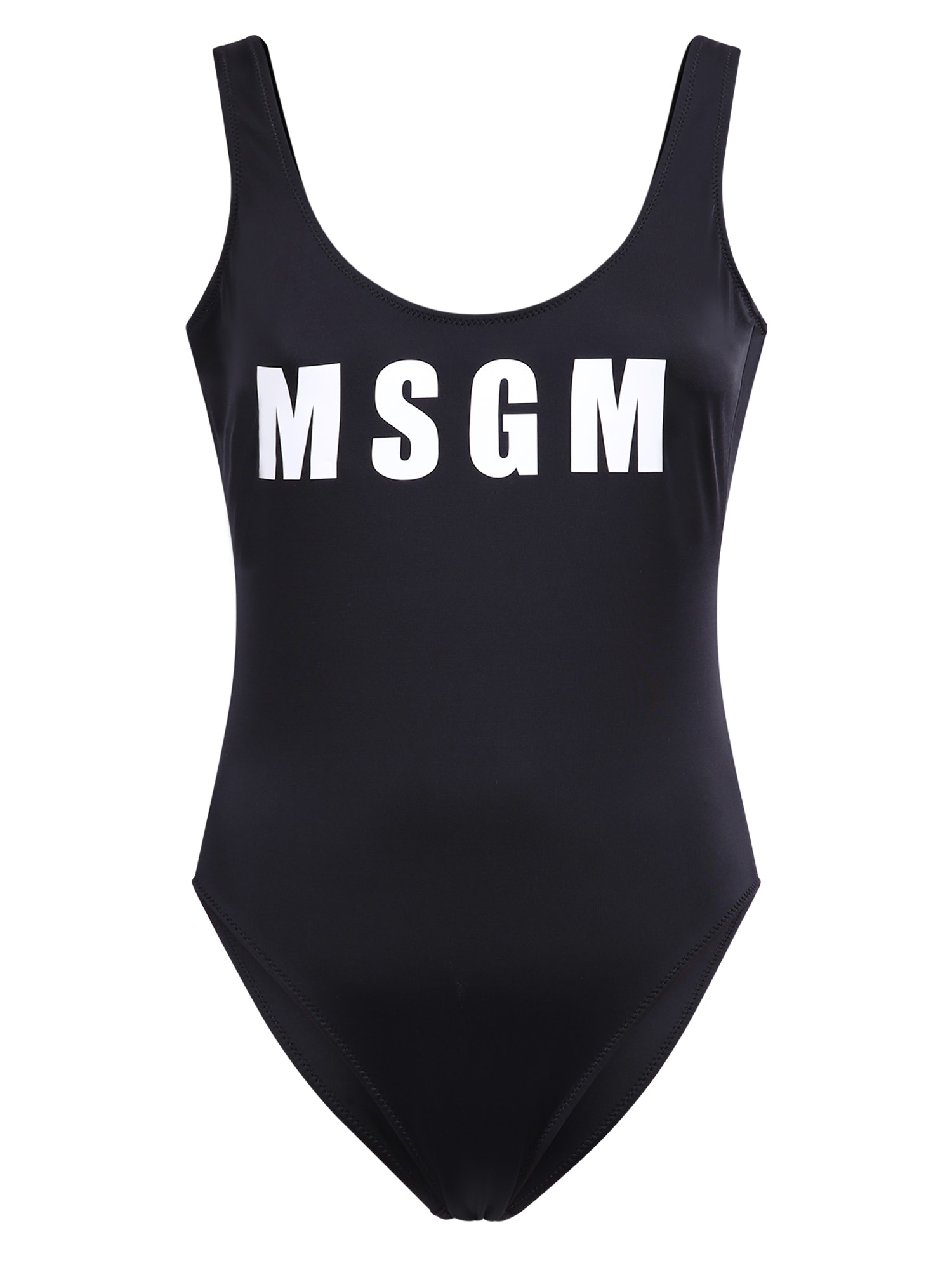 Shop Msgm One Piece Swimsuit In Black