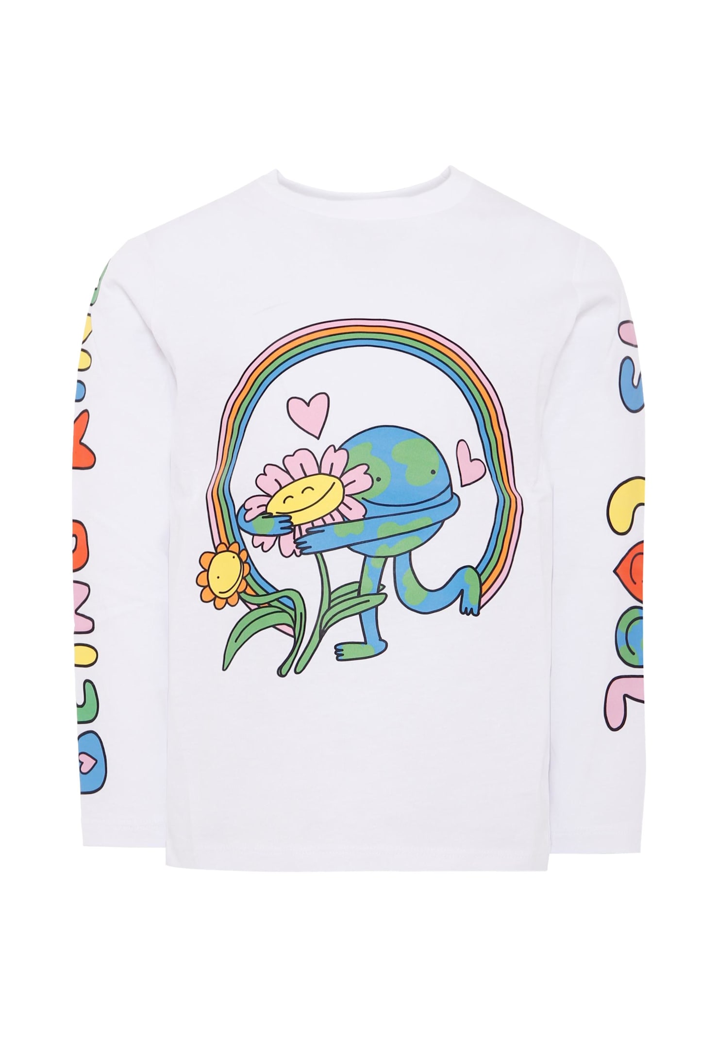 Stella Mccartney White T-shirt For Kids With Colorful Print In White