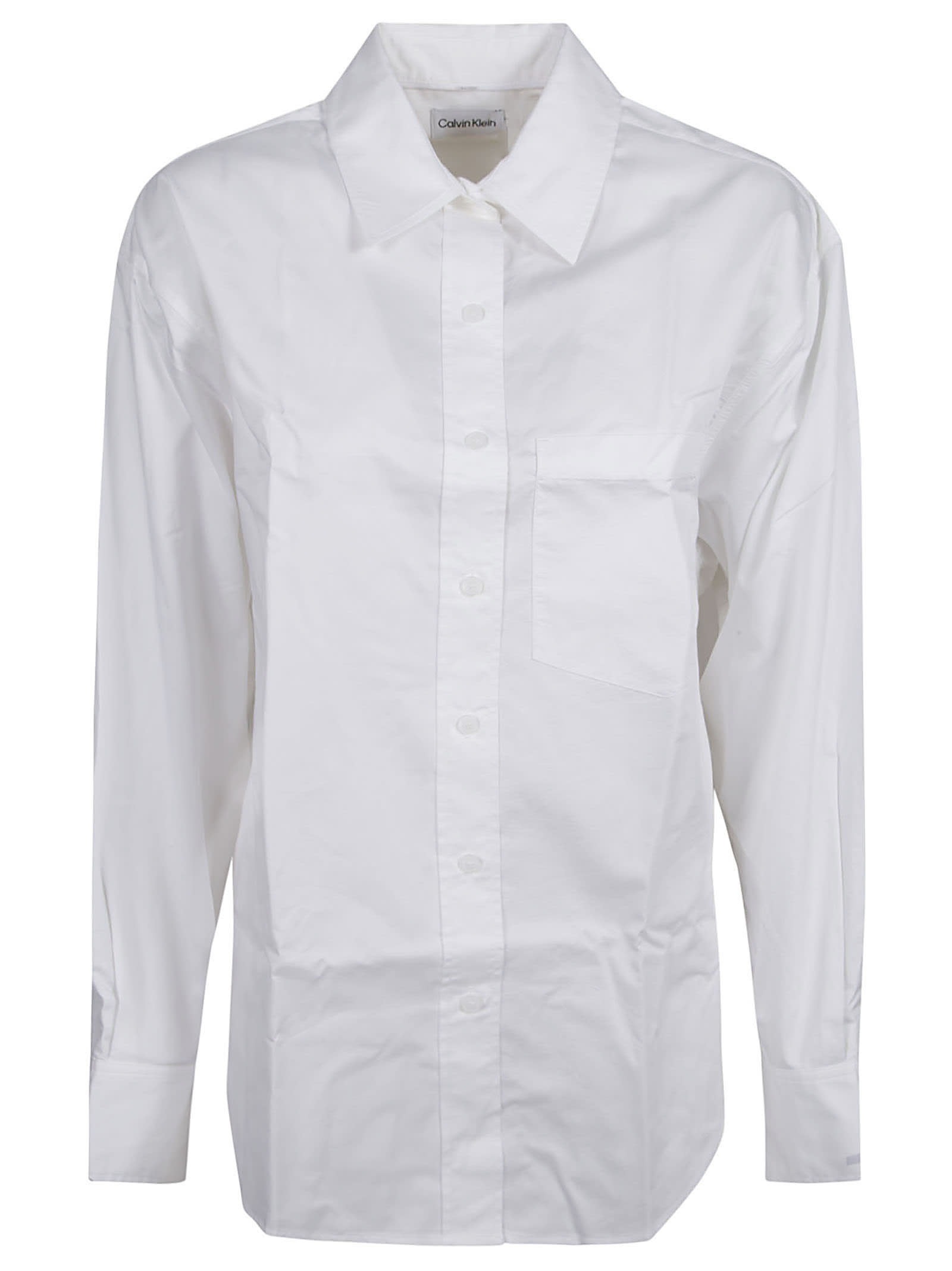 Shop Calvin Klein Long-sleeved Shirt In Bright White