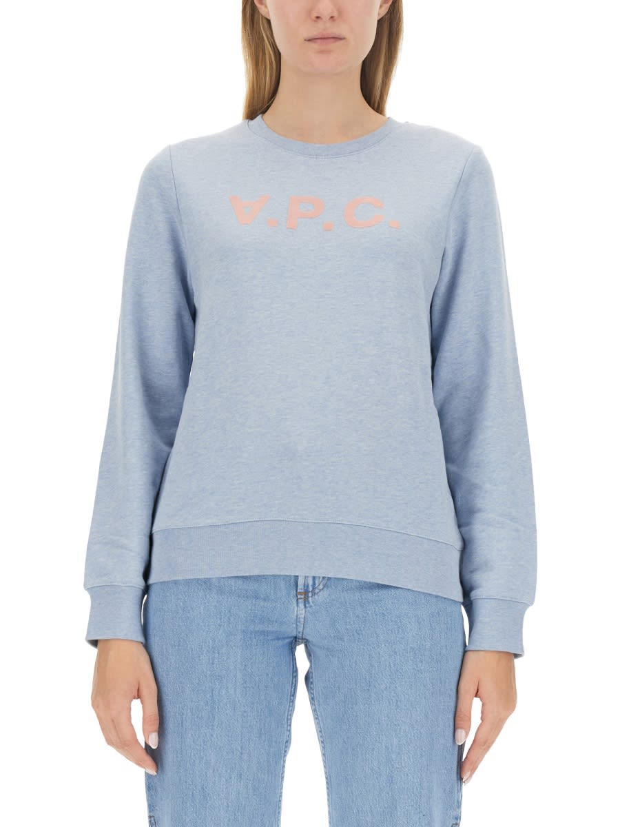 Shop Apc Live Sweatshirt In Azure