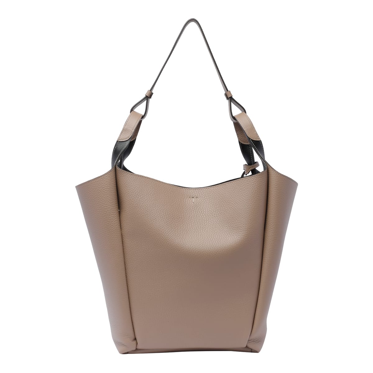 Shop Tod's Leather Bucket Bag In Beige