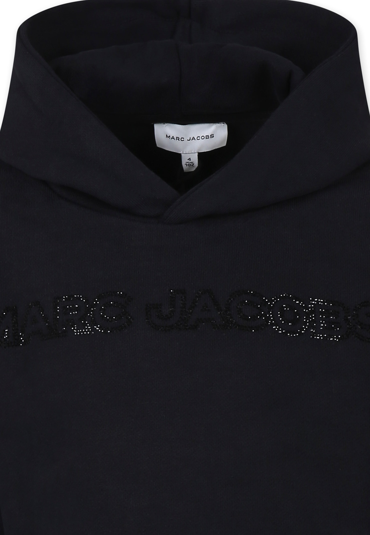 Marc Jacobs Black Crop Sweatshirt For Girl With Logo In Black