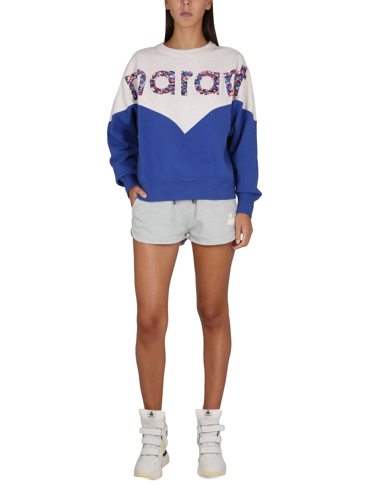 Isabel Marant Étoile Logo-print Drawstring Shorts In Powder