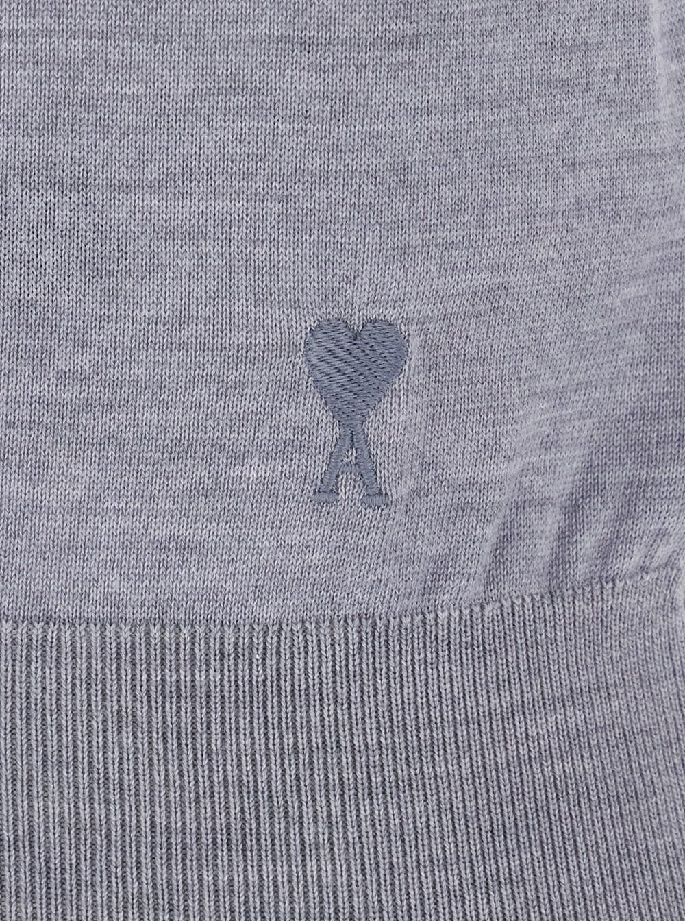 Ami Alexandre Mattiussi Grey Polo Shirt With Classic Collar And Logo Embroidery On The Front In Wool And Silk Woman In Gray