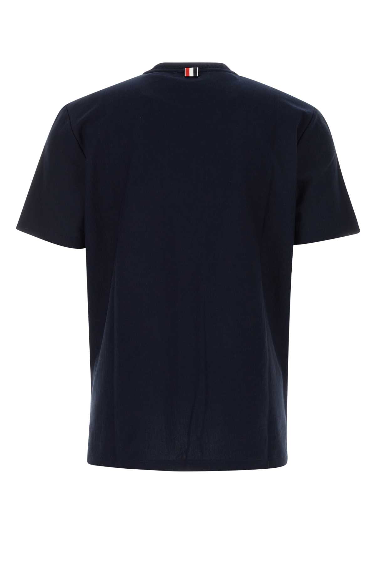 Thom Browne Blue T-shirt With Logo Patch In Navy