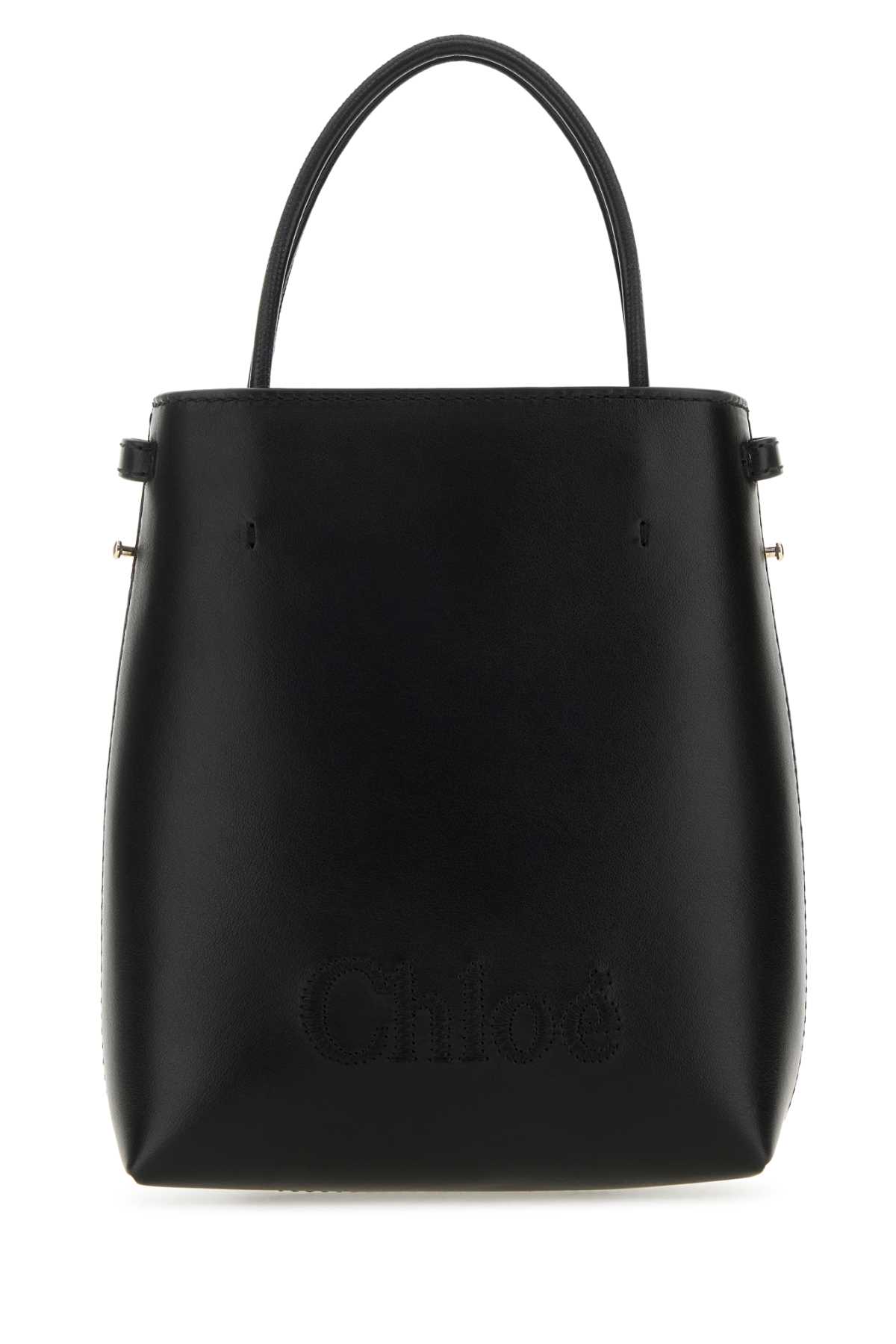 Shop Chloé Black Leather Micro Chloã© Sense Handbag