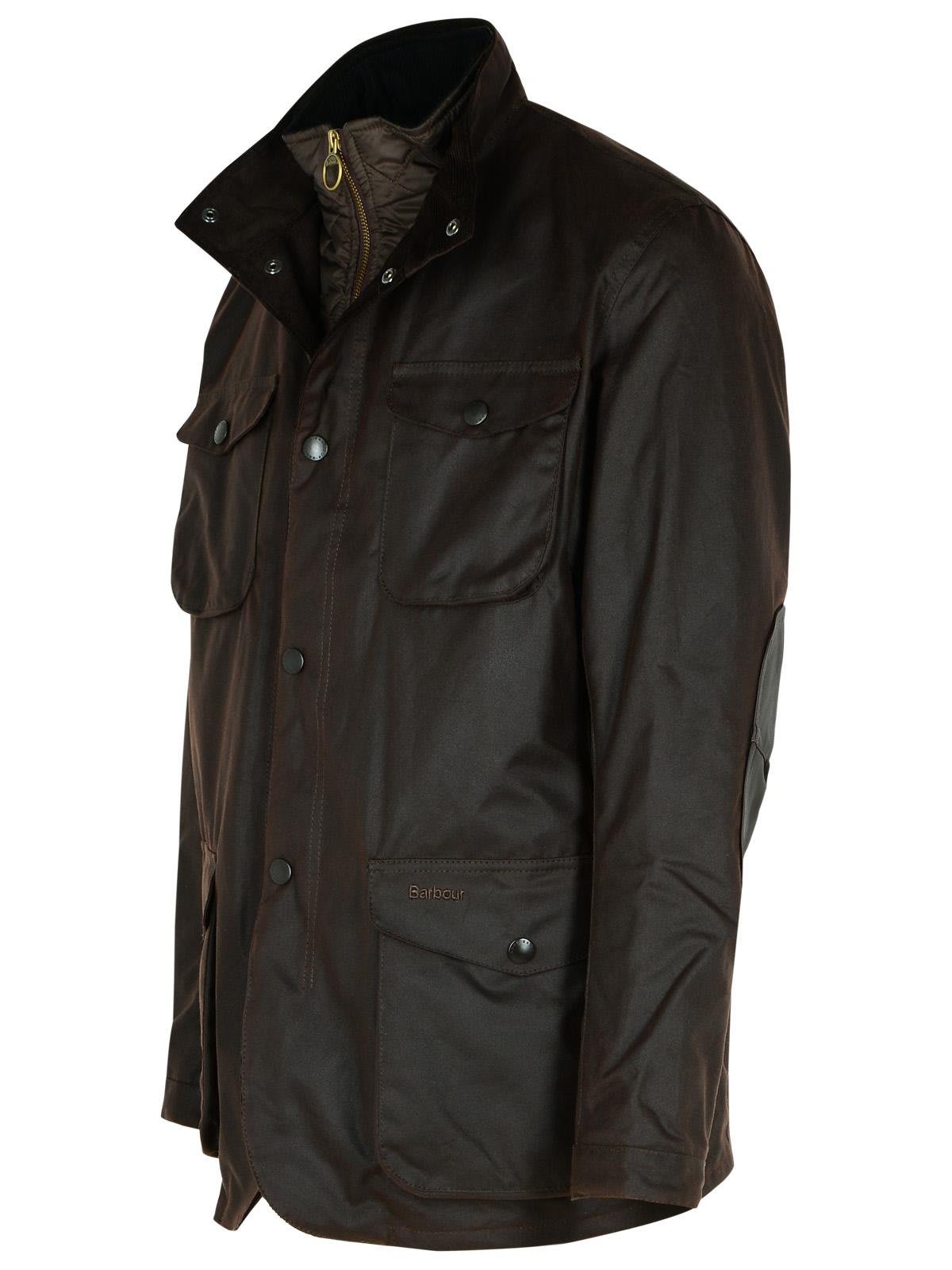 Shop Barbour High-neck Button-up Jacket In Marrone