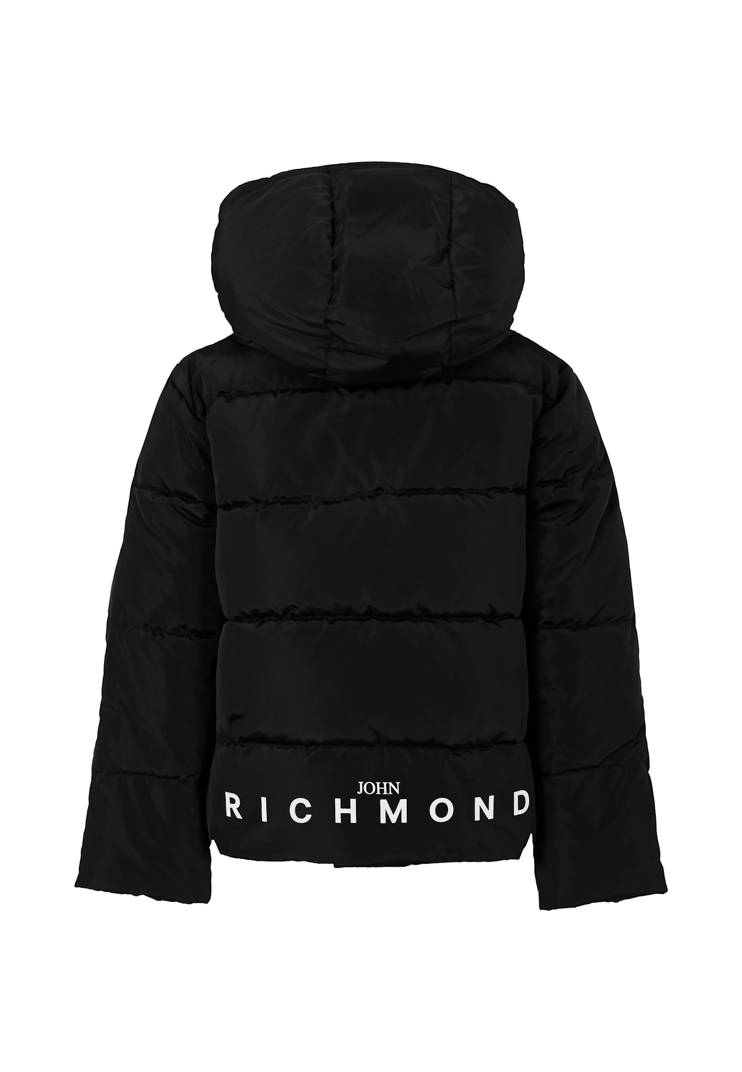 Richmond Black Down Jacket For Boy With Logo In Black