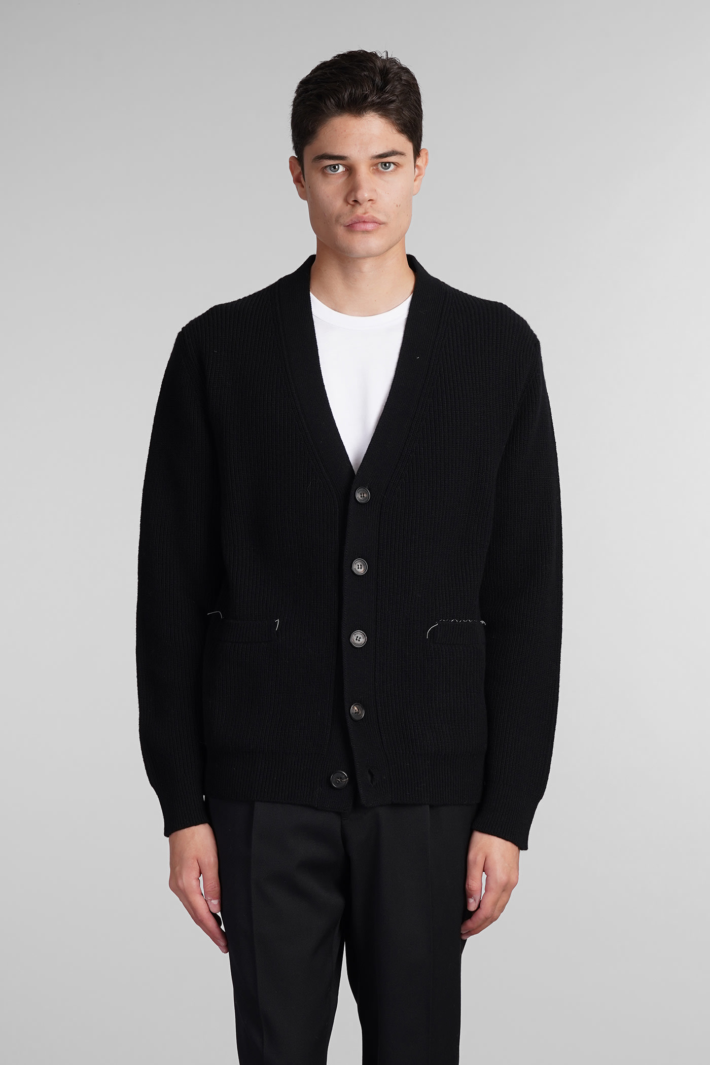 Cardigan In Black Wool