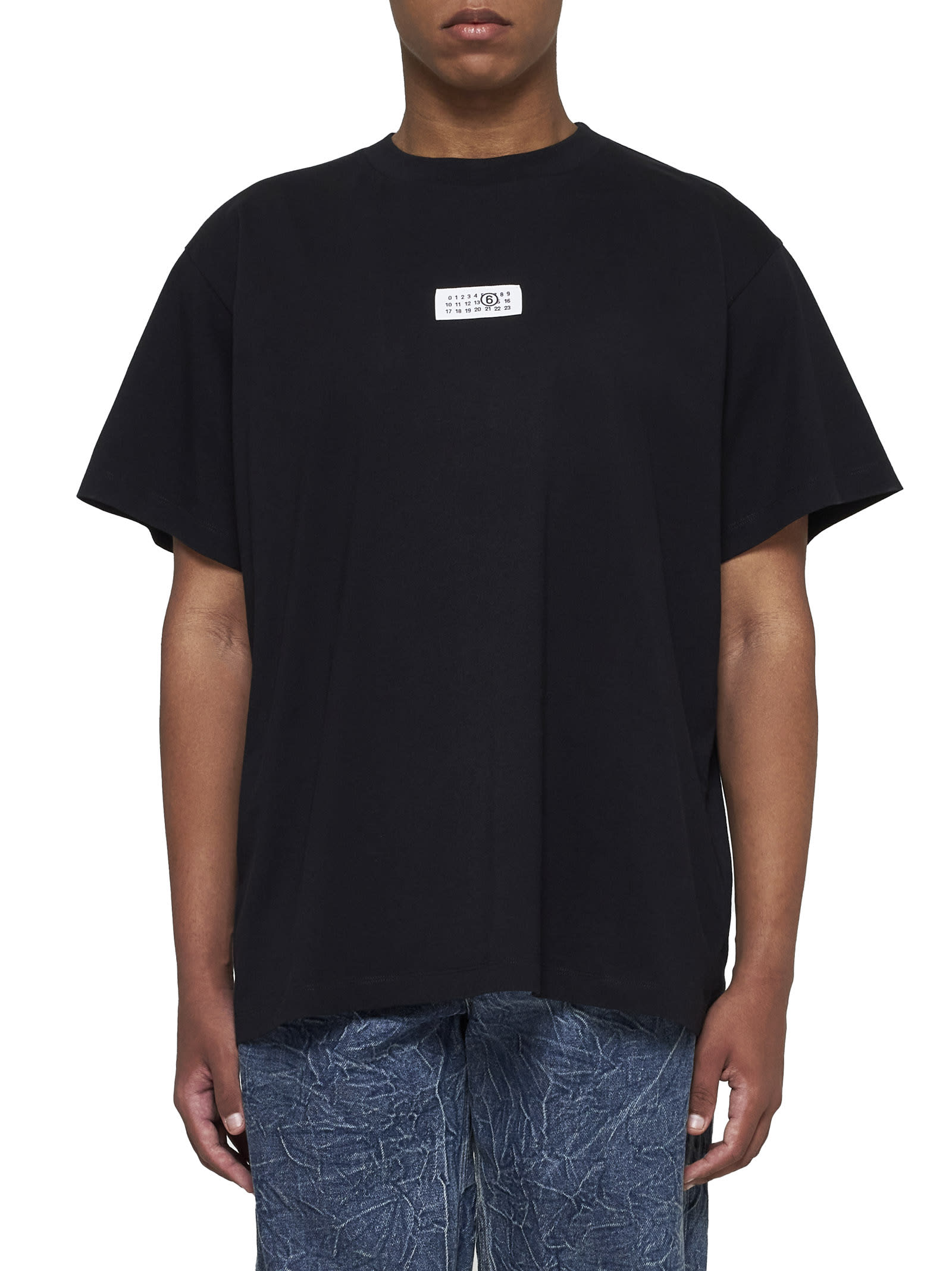 Shop Mm6 Maison Margiela T-shirt In Black