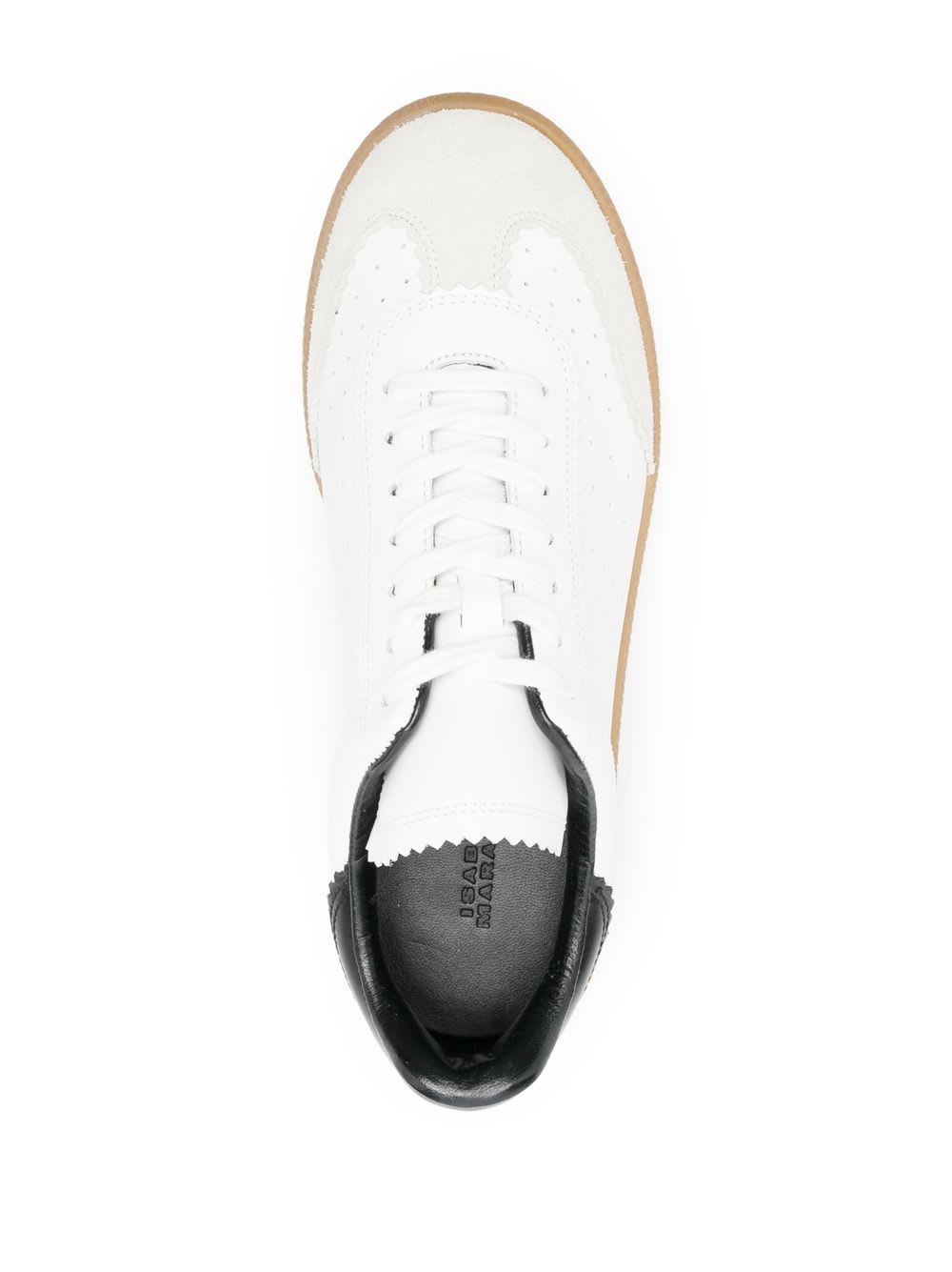 Isabel Marant Low-top Sneaker With Perforated White Leather Upper In Multi