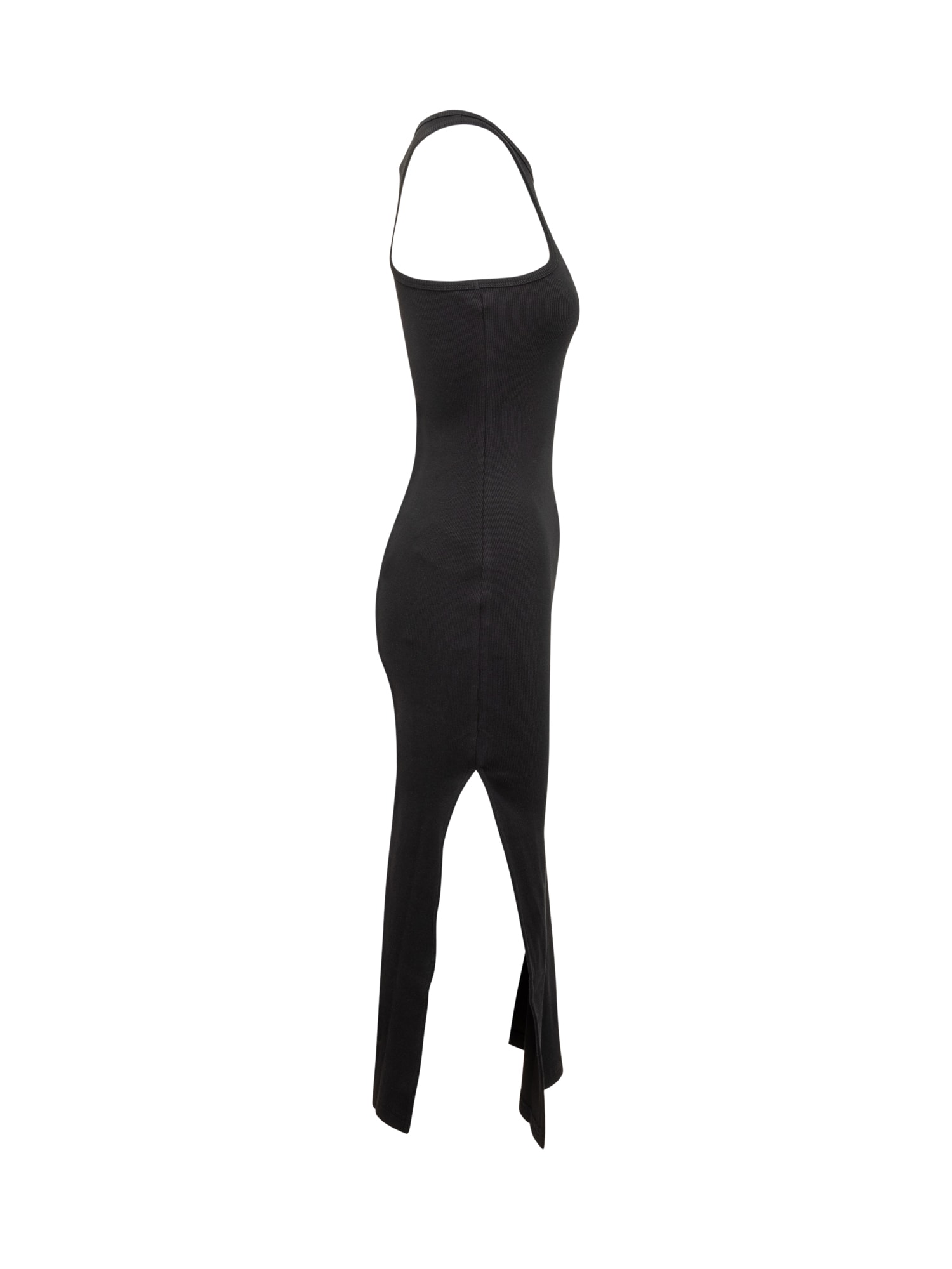 Courrèges Scuba 90's Rib Long Dress In Black